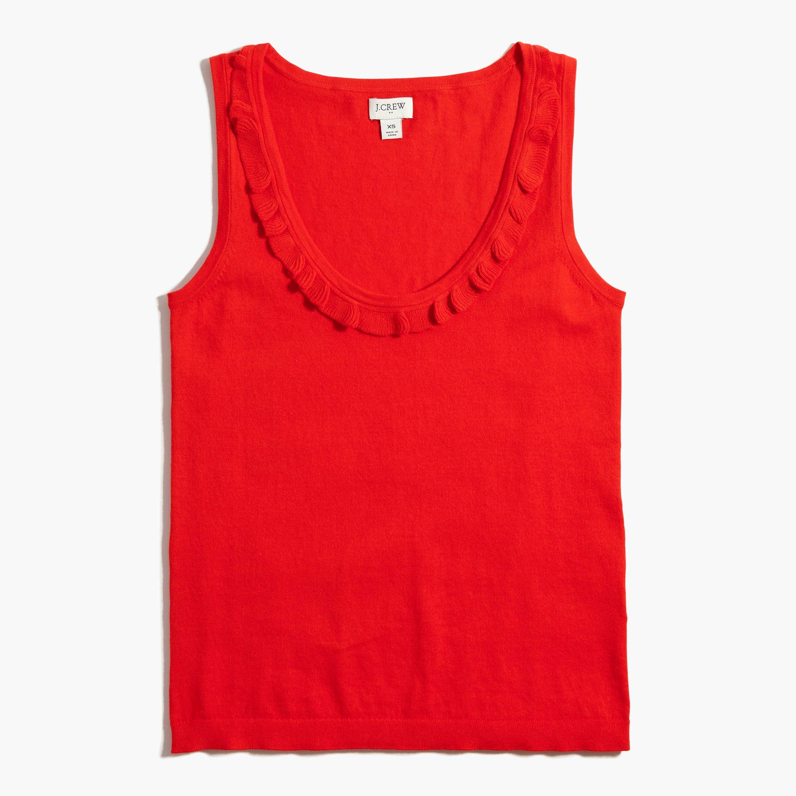 Ruffle-trim tank sweater