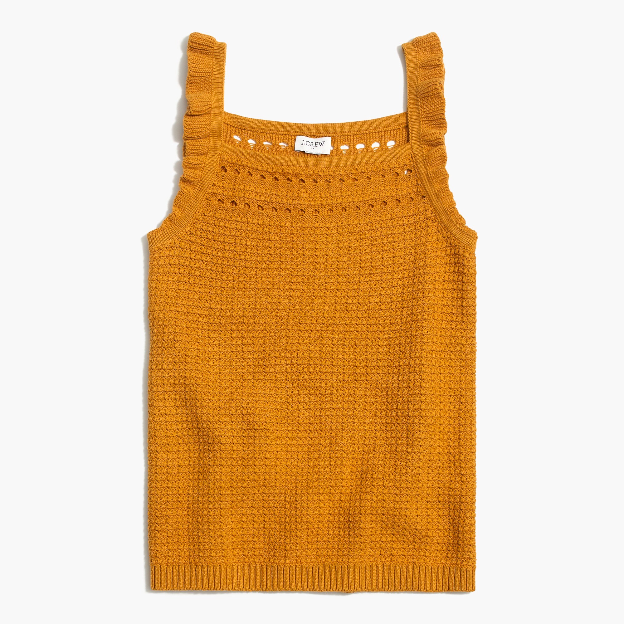 Factory Ruffle trim Tank Sweater For Women