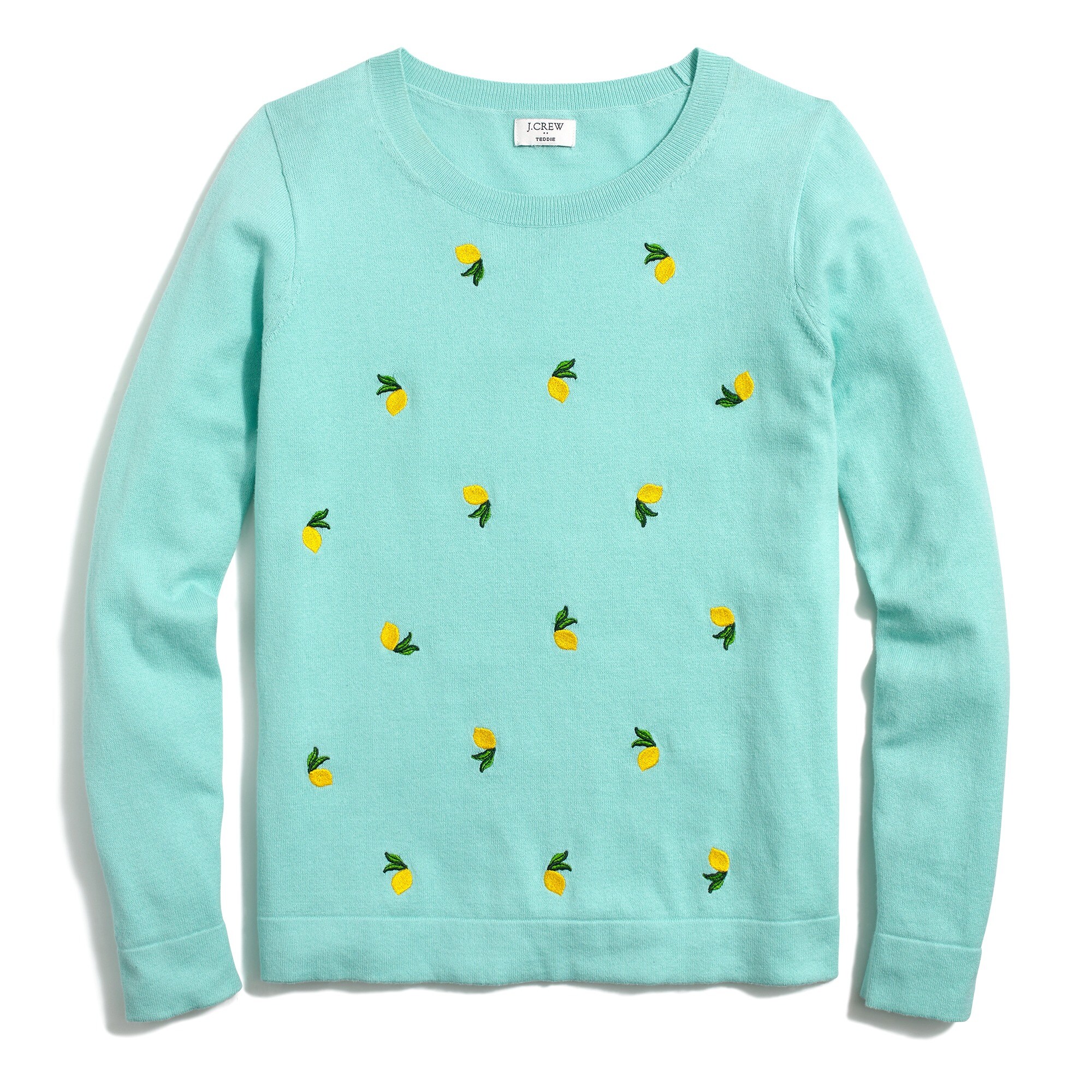 lemon-print cotton teddie sweater for women