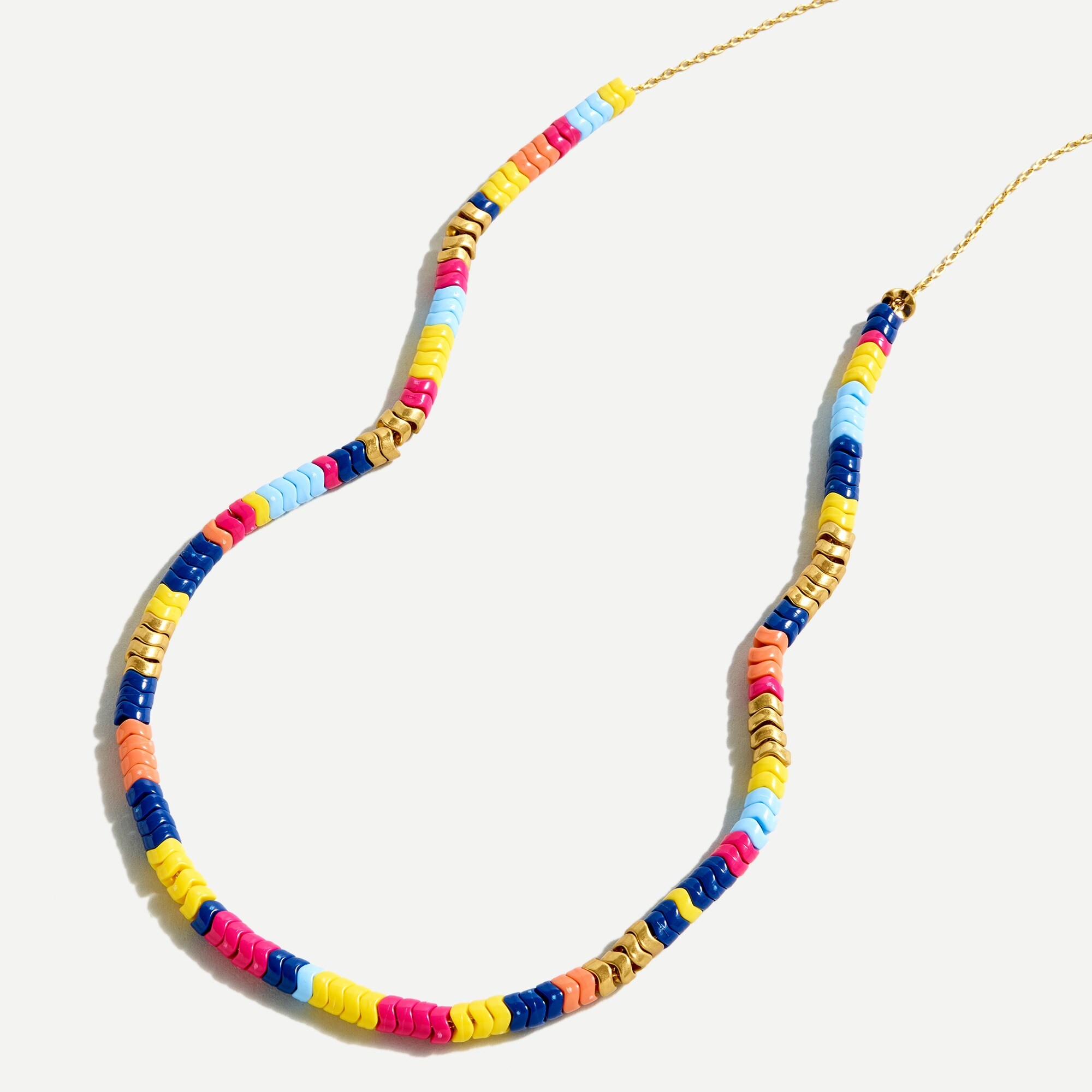 J.Crew: Stacked Zigzag Bead Necklace For Women