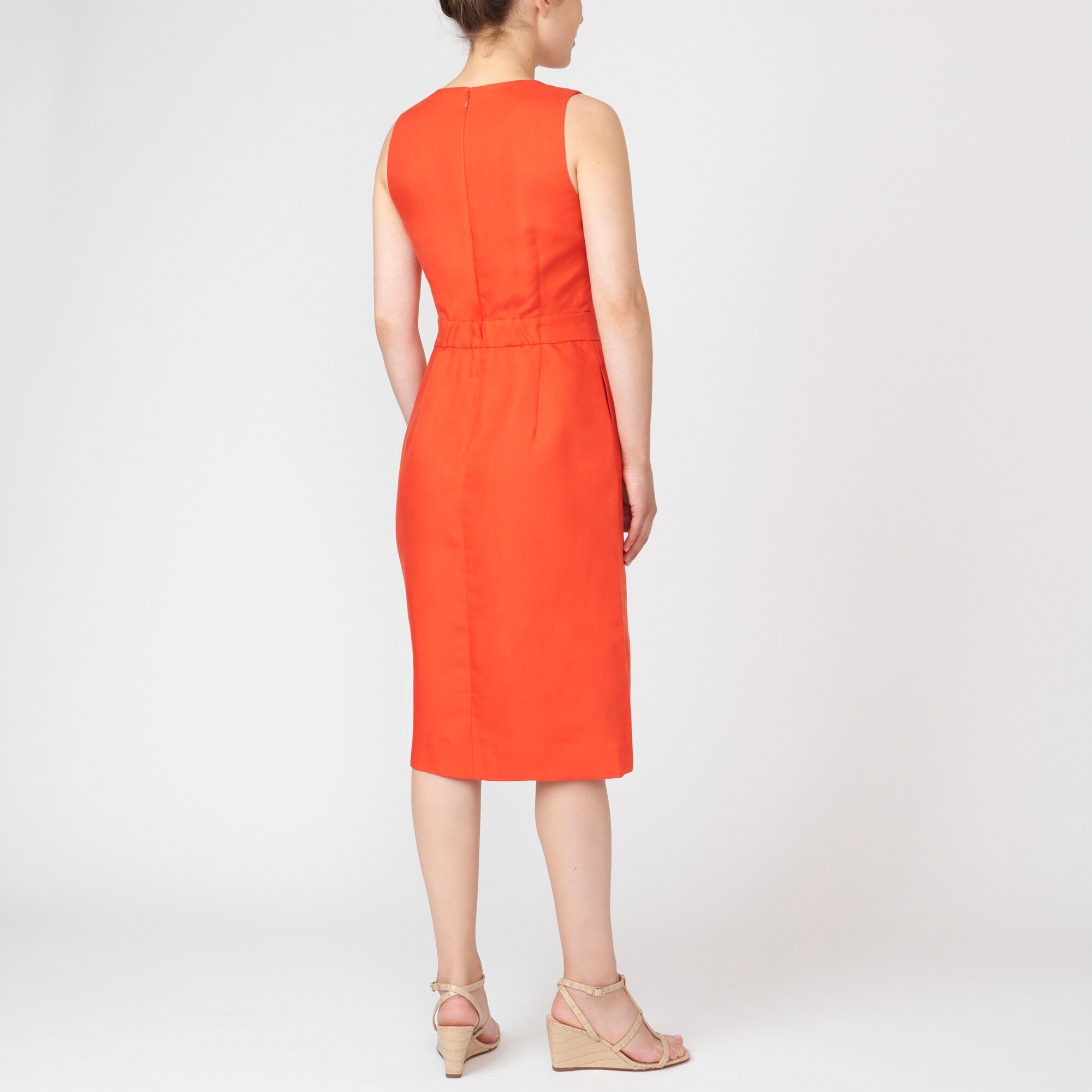 linen sheath dress with sleeves