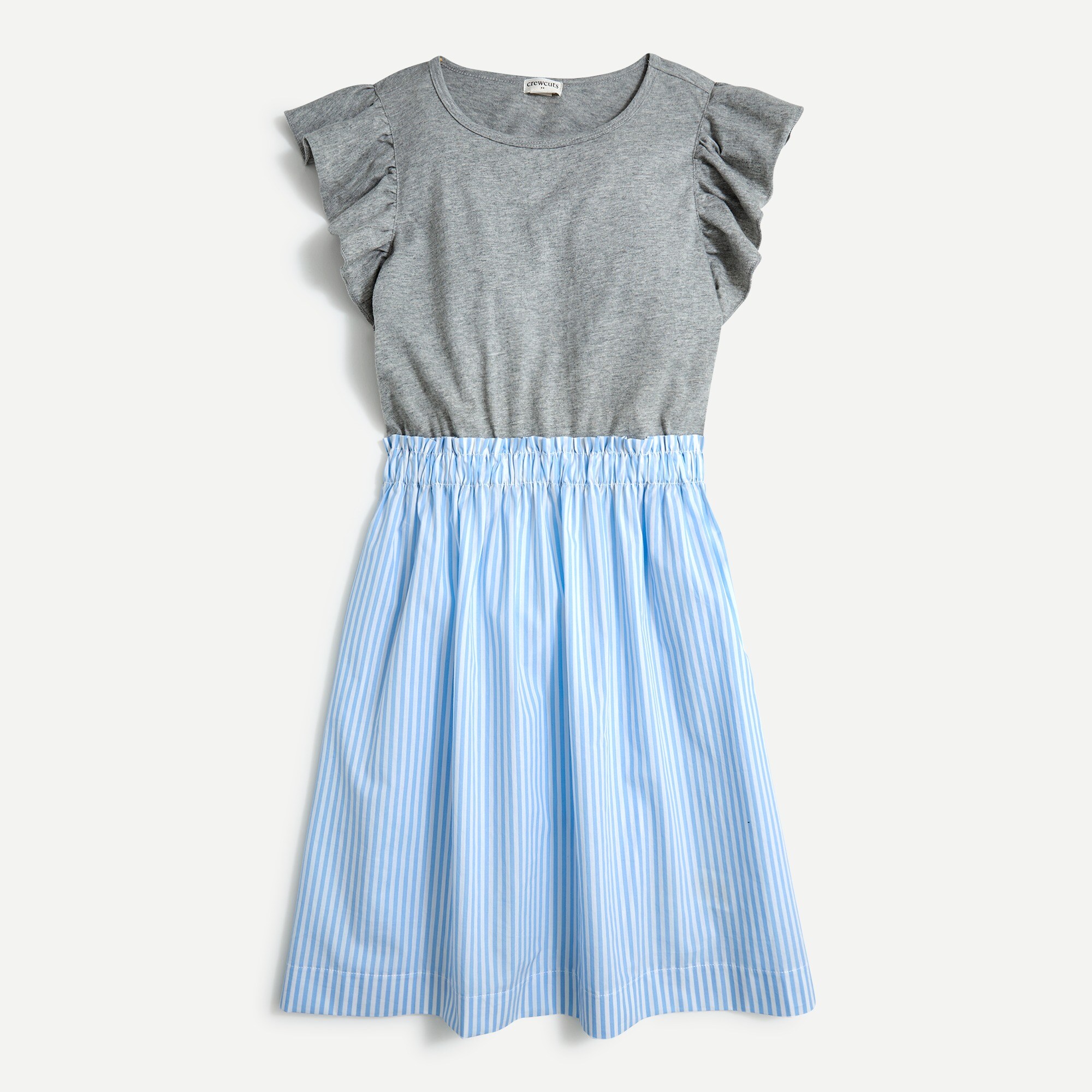 Girls' striped cotton dress