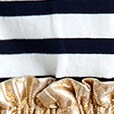 Girls' striped metallic cotton dress PIANA STRIPE IVORY NAVY girls' striped metallic cotton dress for girls