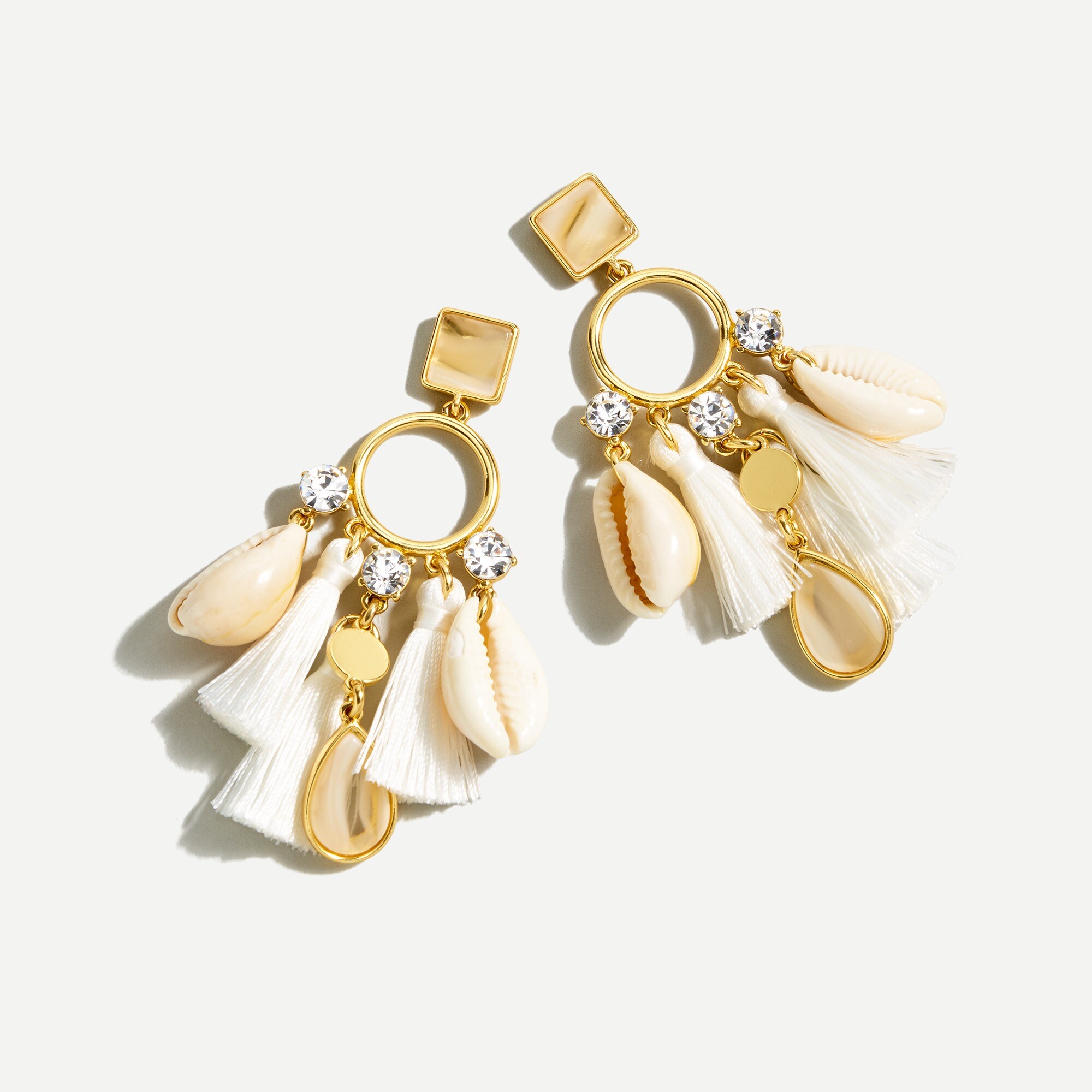 Beachy charm statement earrings