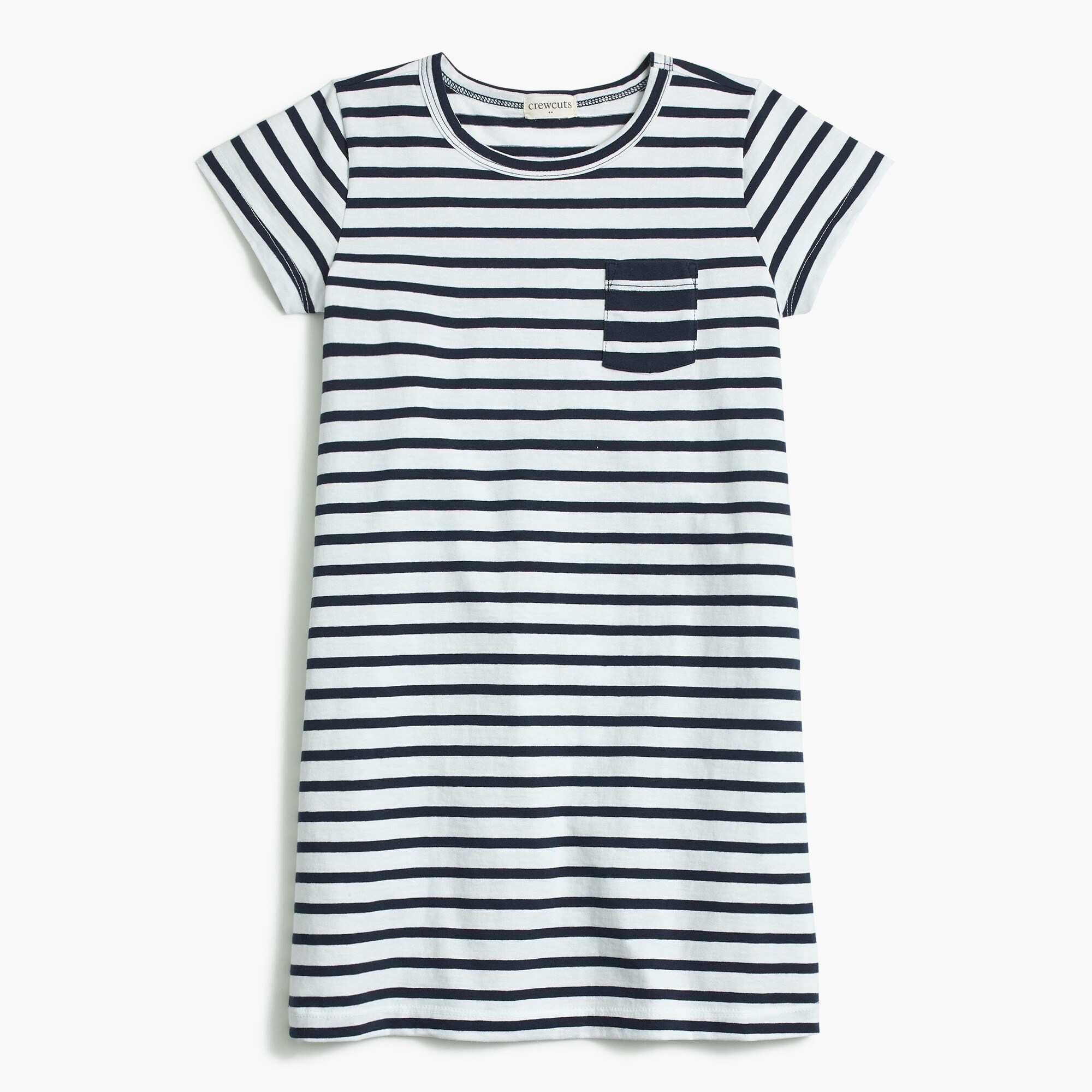 Girls' short-sleeve pocket T-shirt dress