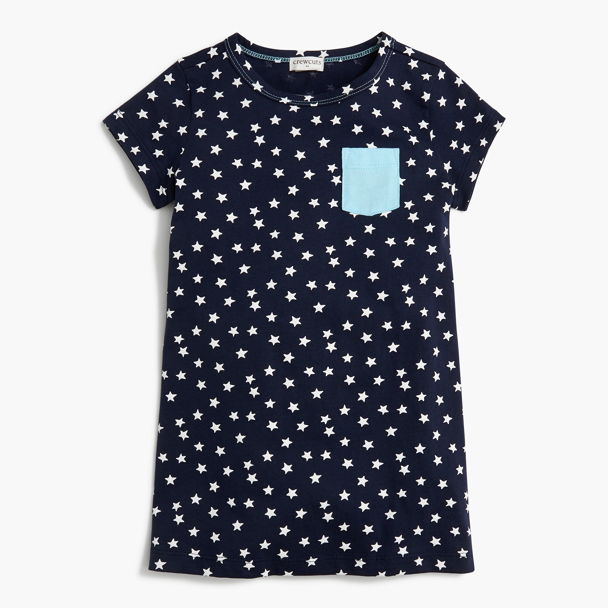 Girls' short-sleeve pocket T-shirt dress