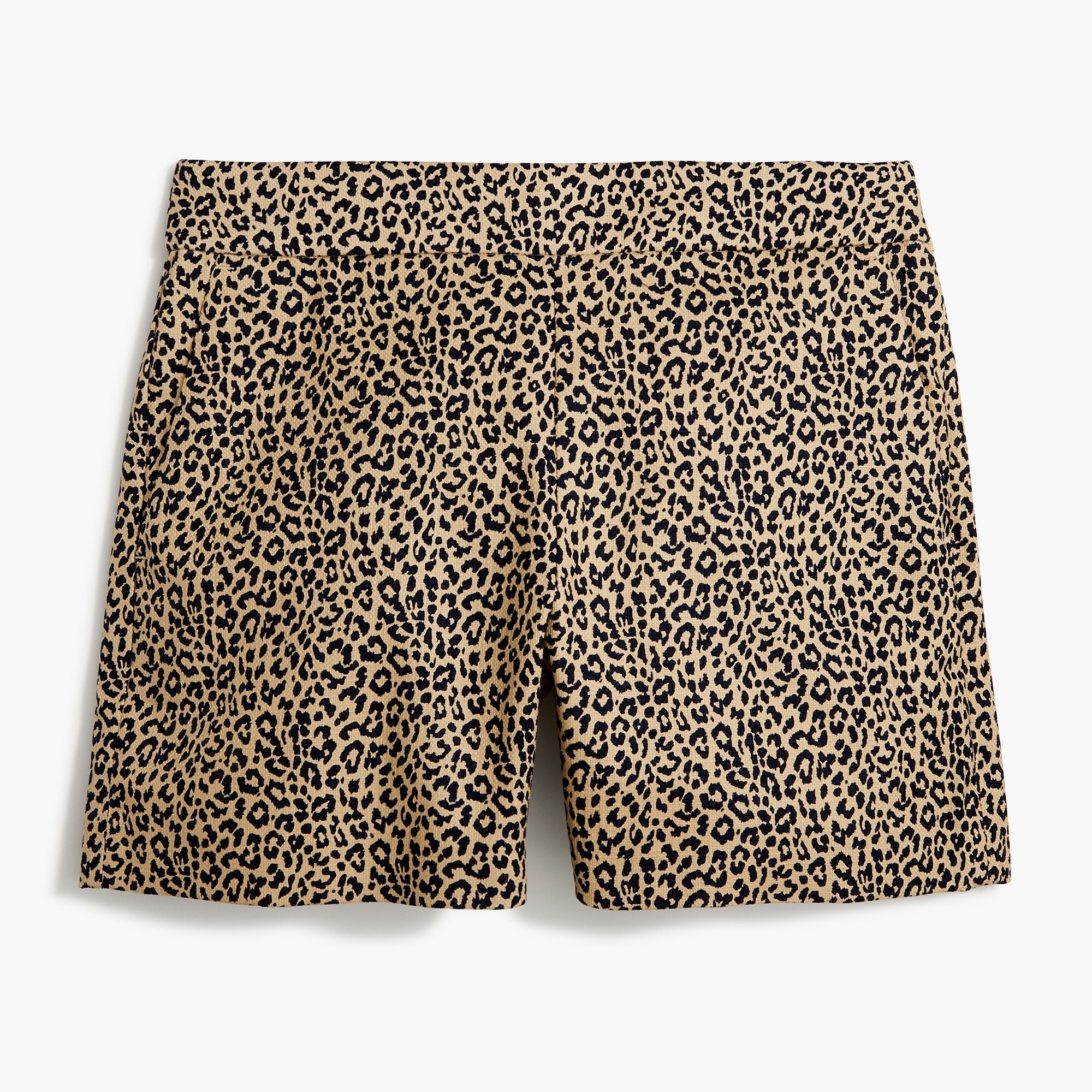 Leopard basketweave short with side zip