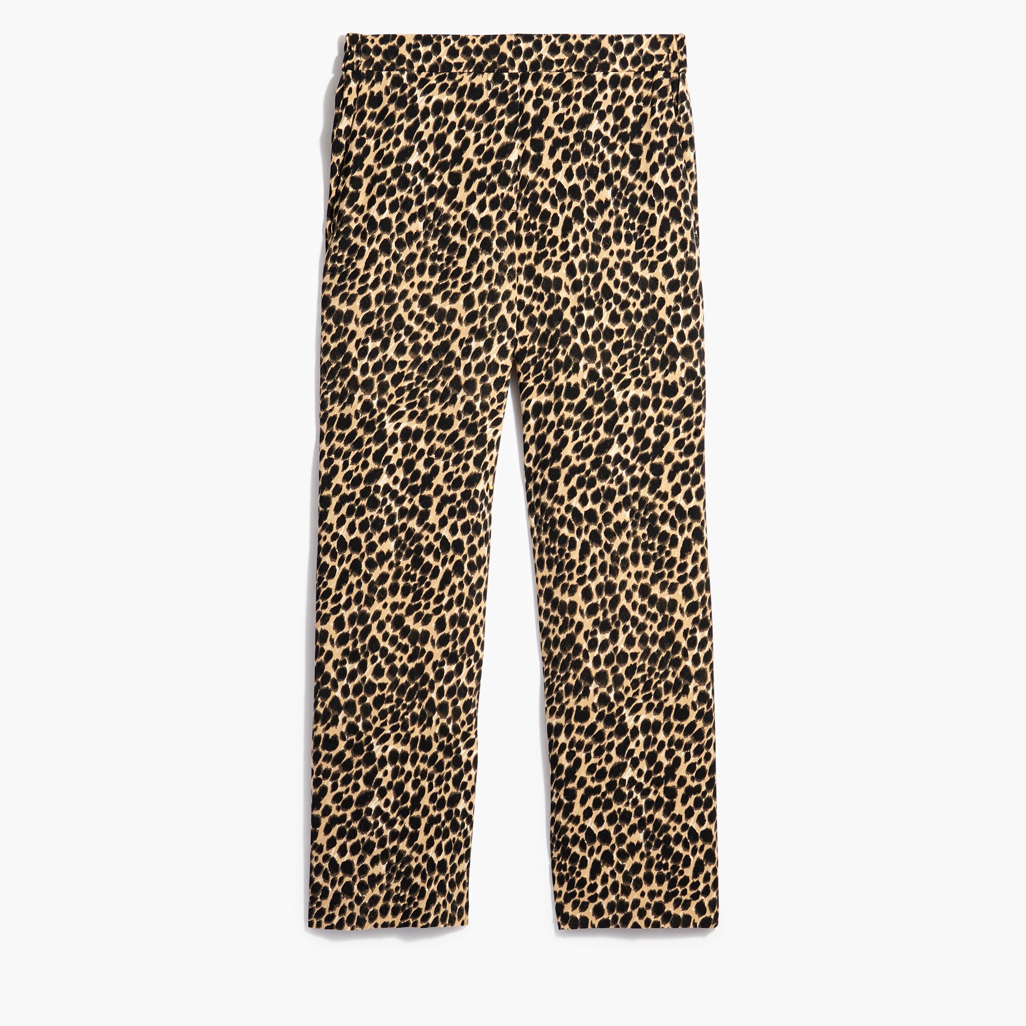 Leopard wide-leg cropped Jamie pant with elastic waist
