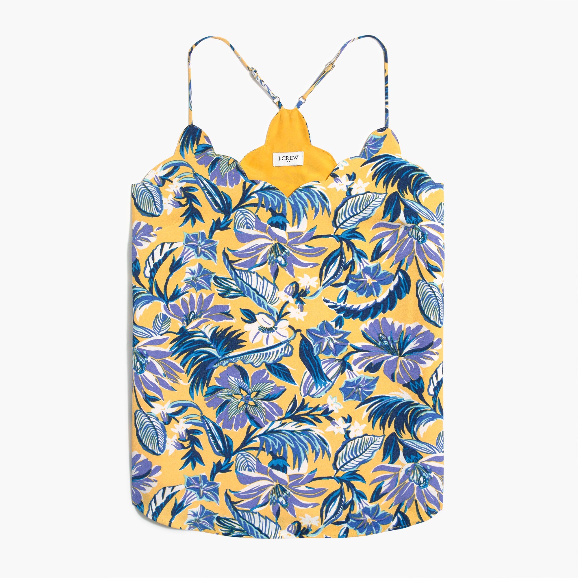 Floral scalloped cami top