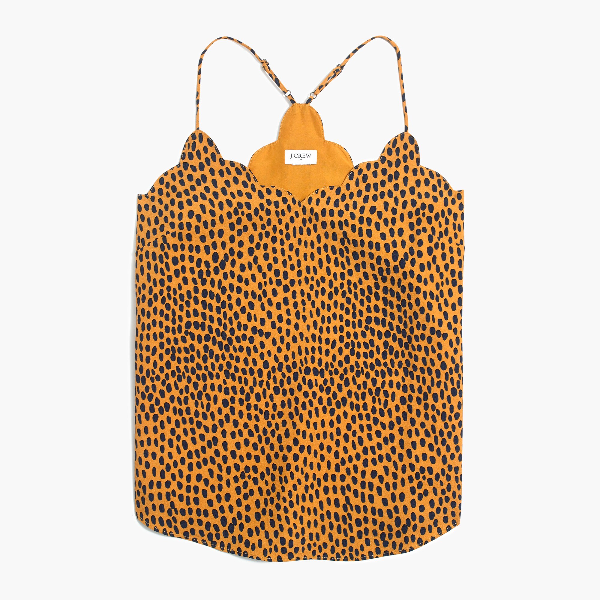 leopard scalloped cami top for women