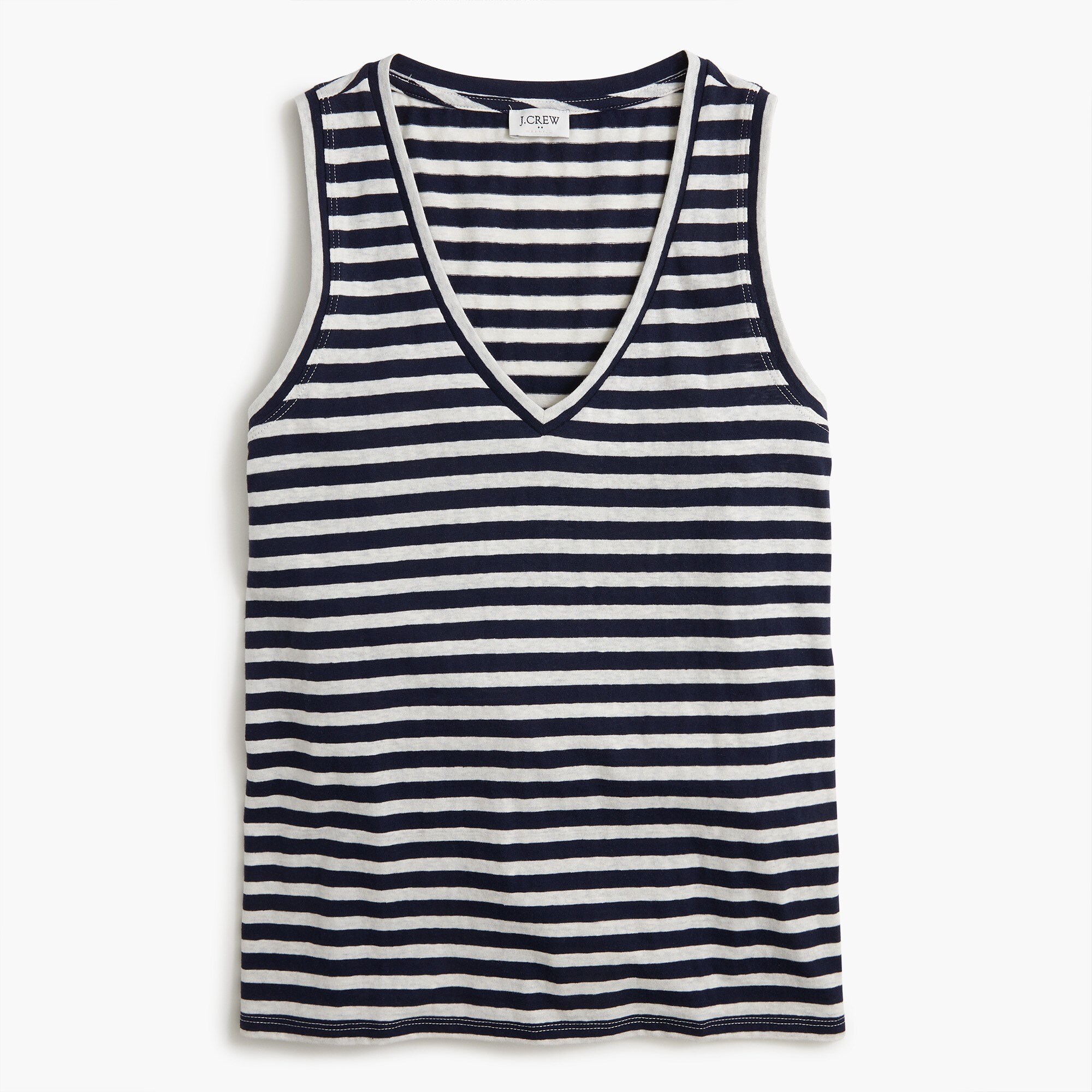 striped cotton-blend tank top for women