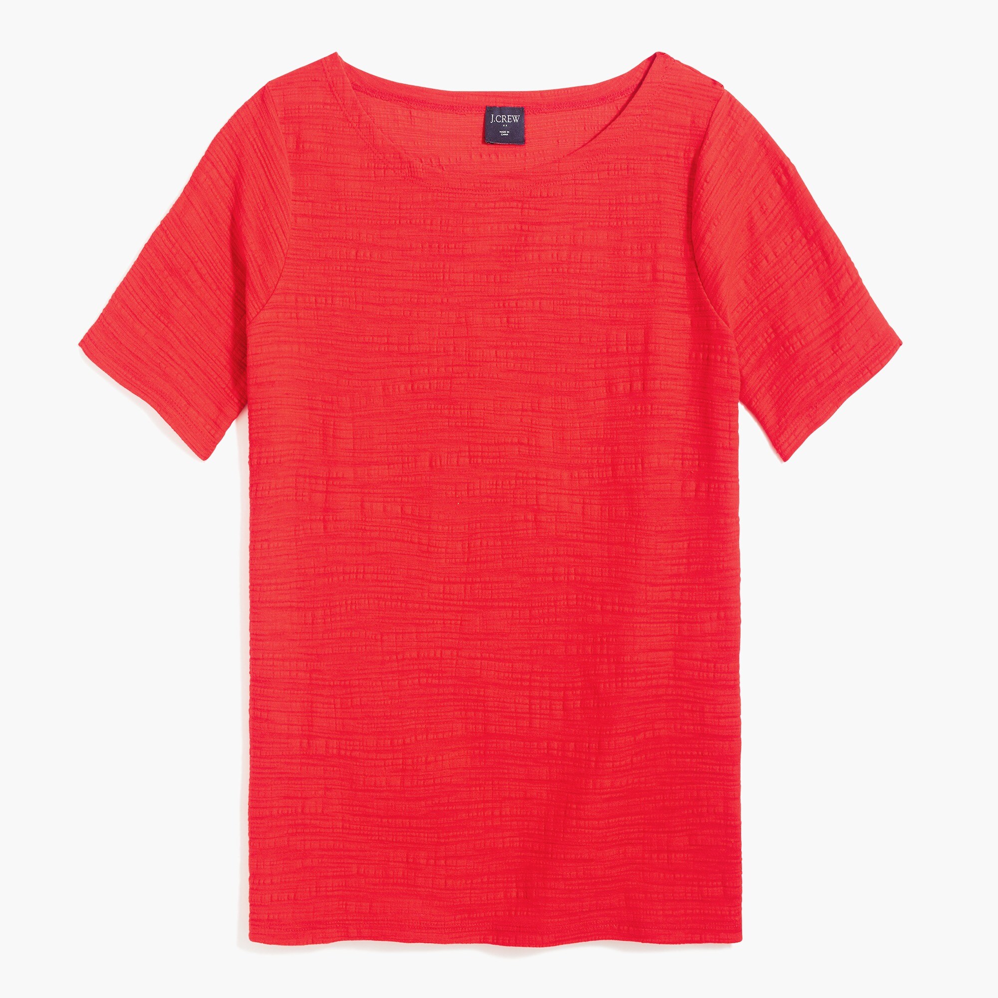 crinkle open-neck tee for women