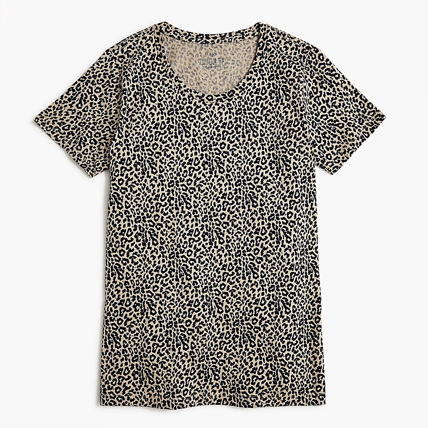 factory: leopard cotton tee for women, right side, view zoomed
