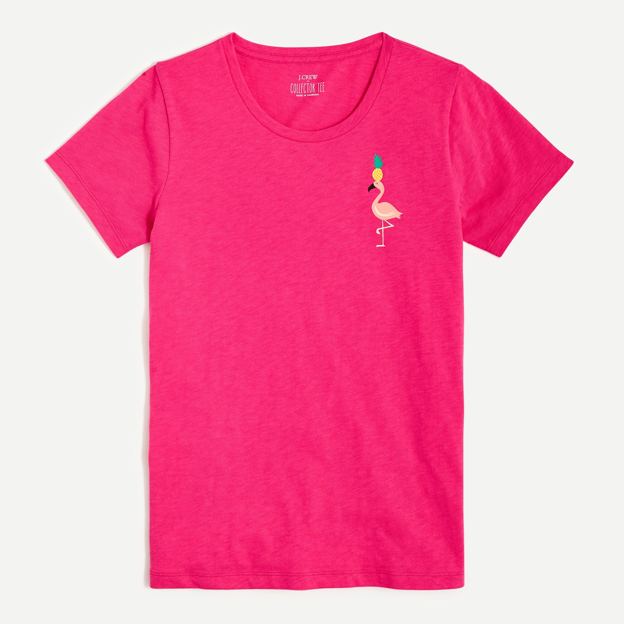 flamingo with pineapple graphic tee for women