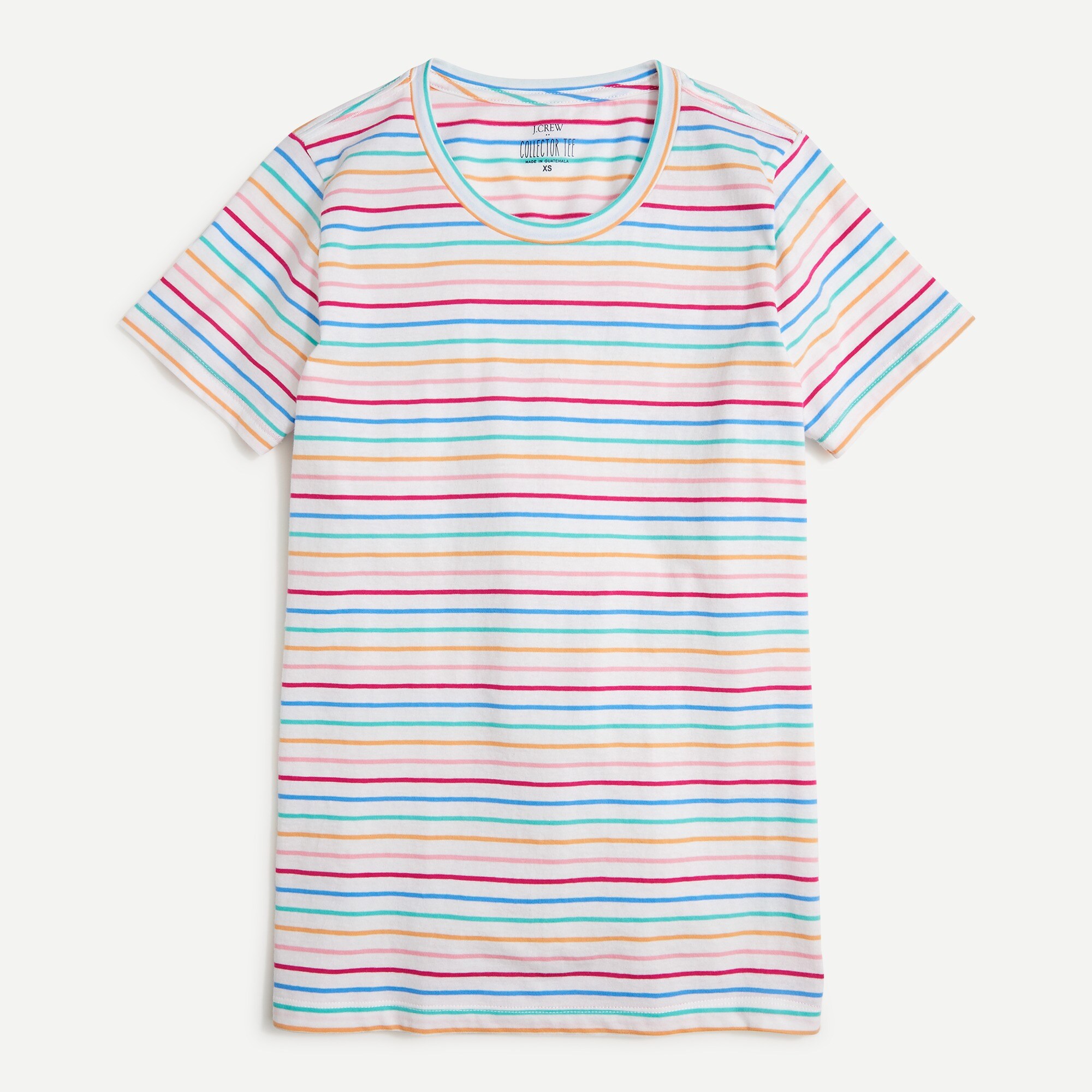 rainbow stripe cotton tee for women