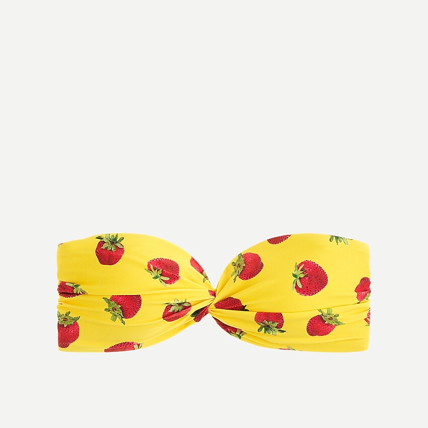 j.crew: edie parker® x j.crew bandeau top in strawberries for women, right side, view zoomed