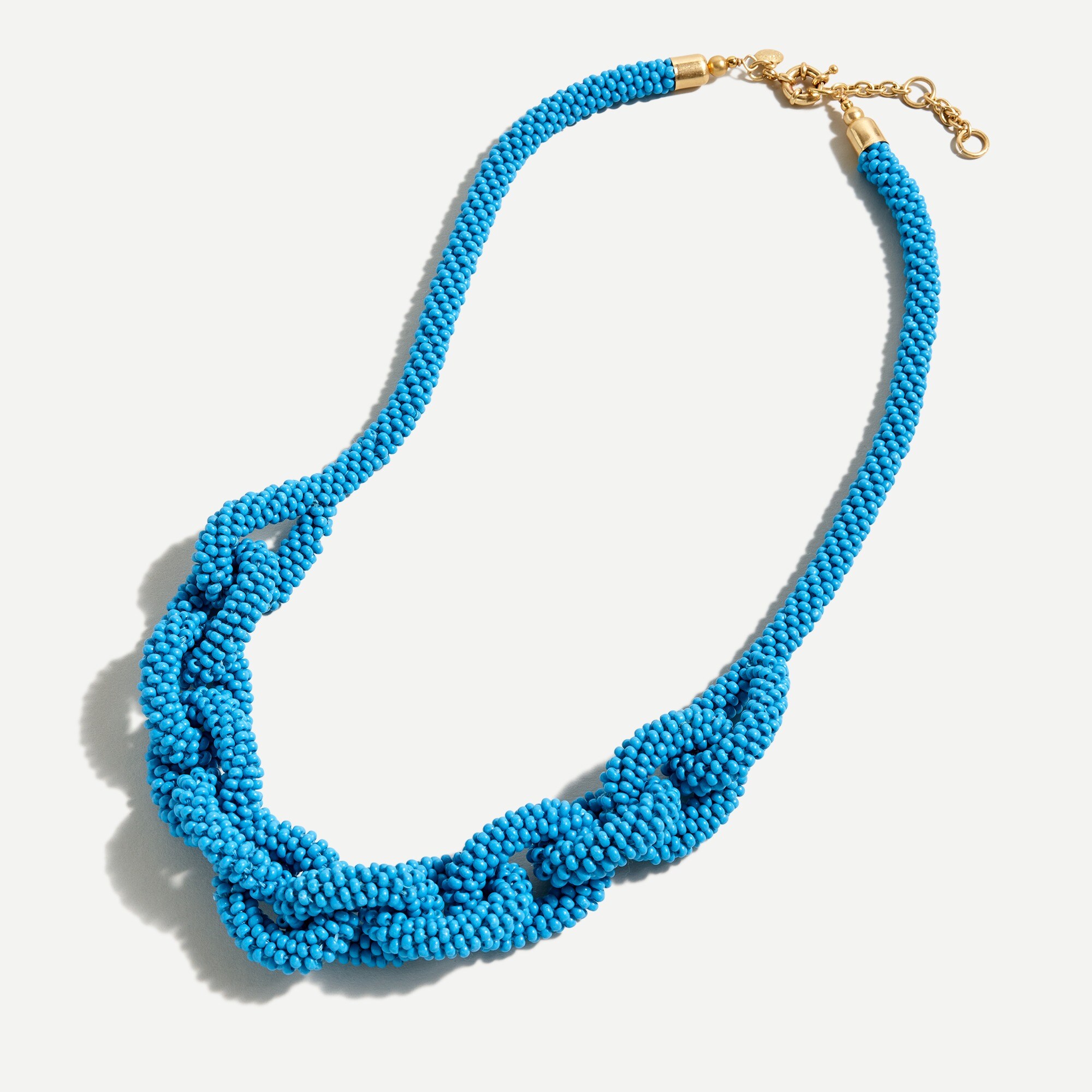 Beaded chain link rope necklace