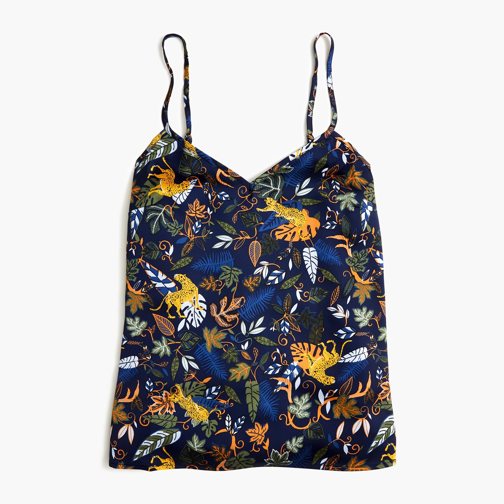 leopard v-neck cami top for women