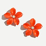 Acetate flower earrings with pavé detail