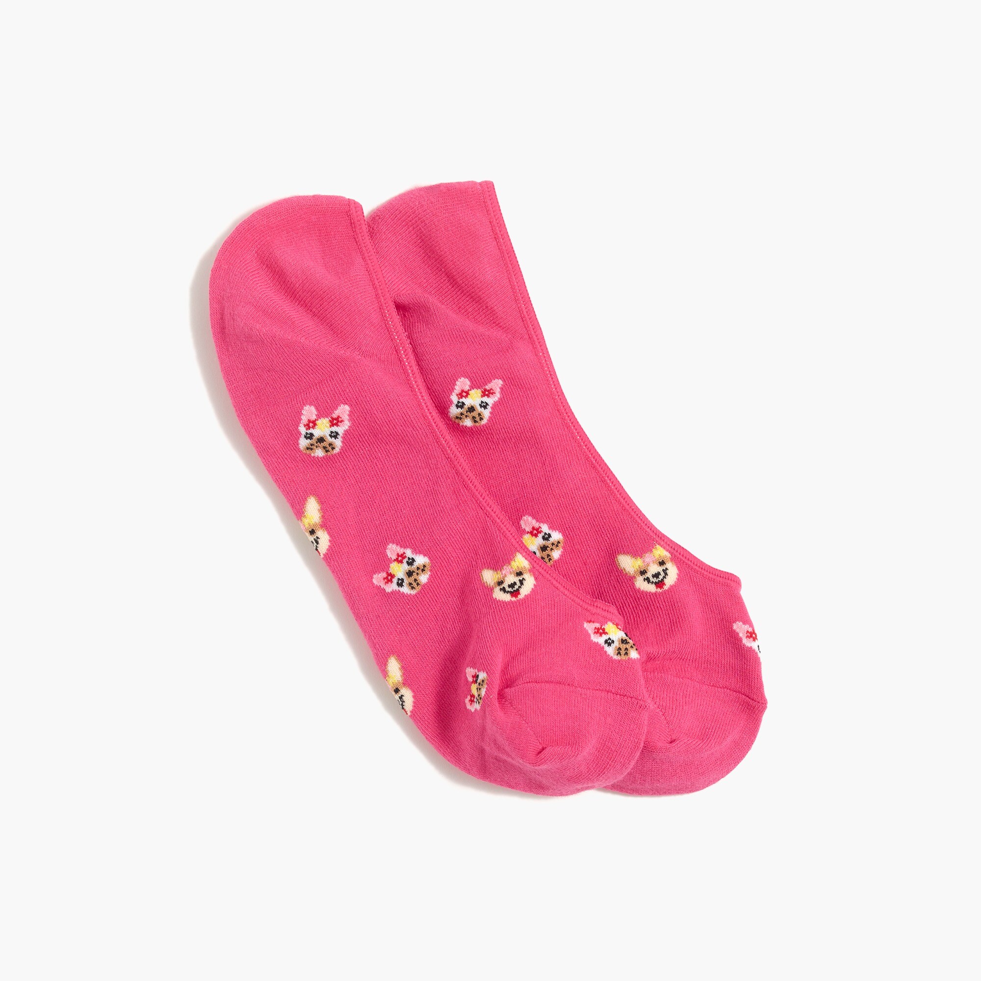Dogs in flower crowns no-show socks