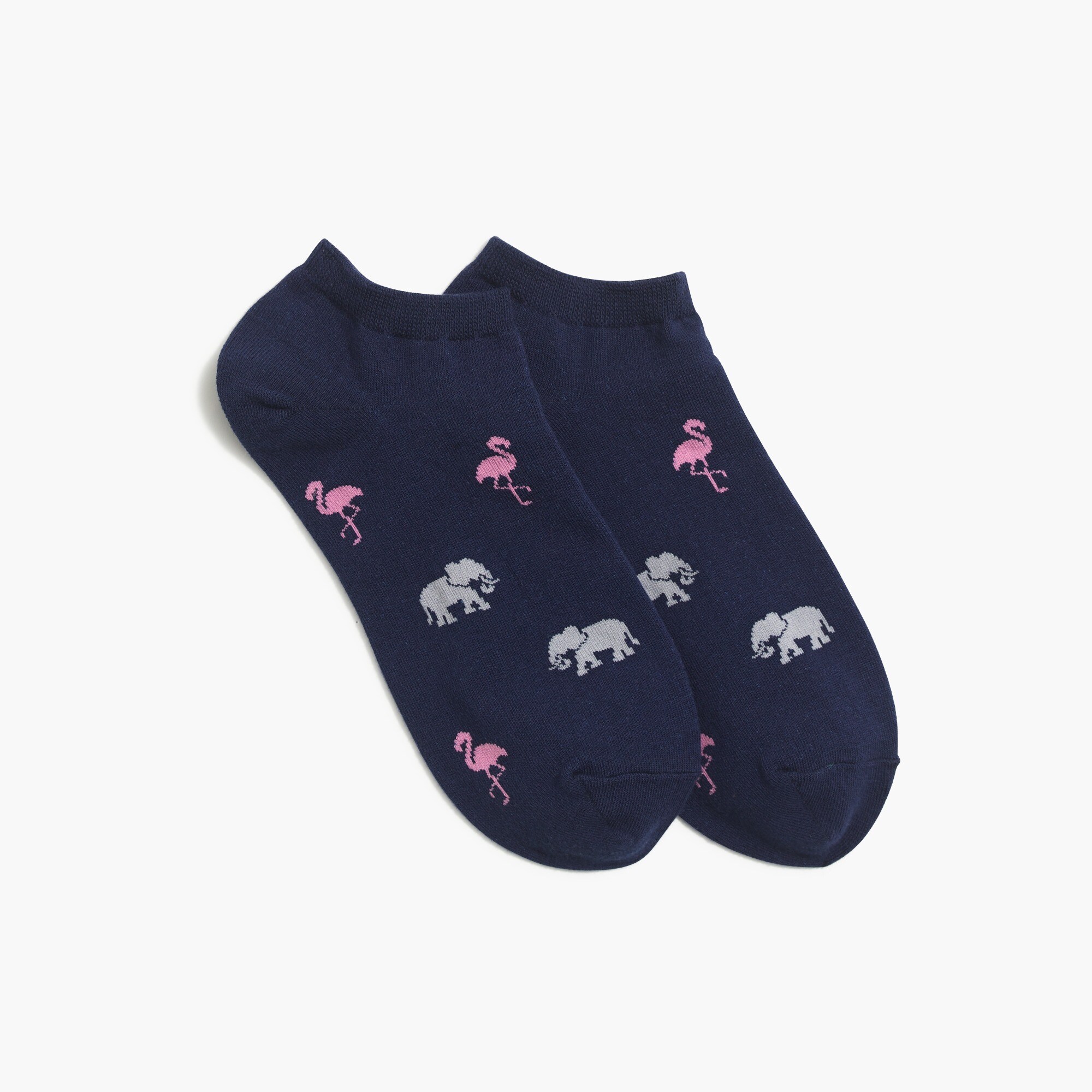 Elephant and flamingo ankle socks