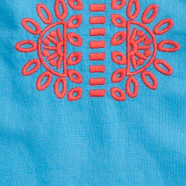 Embroidered bib sleeveless top NAVY factory: embroidered bib sleeveless top for women
