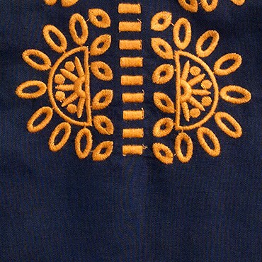 Embroidered bib sleeveless top NAVY factory: embroidered bib sleeveless top for women