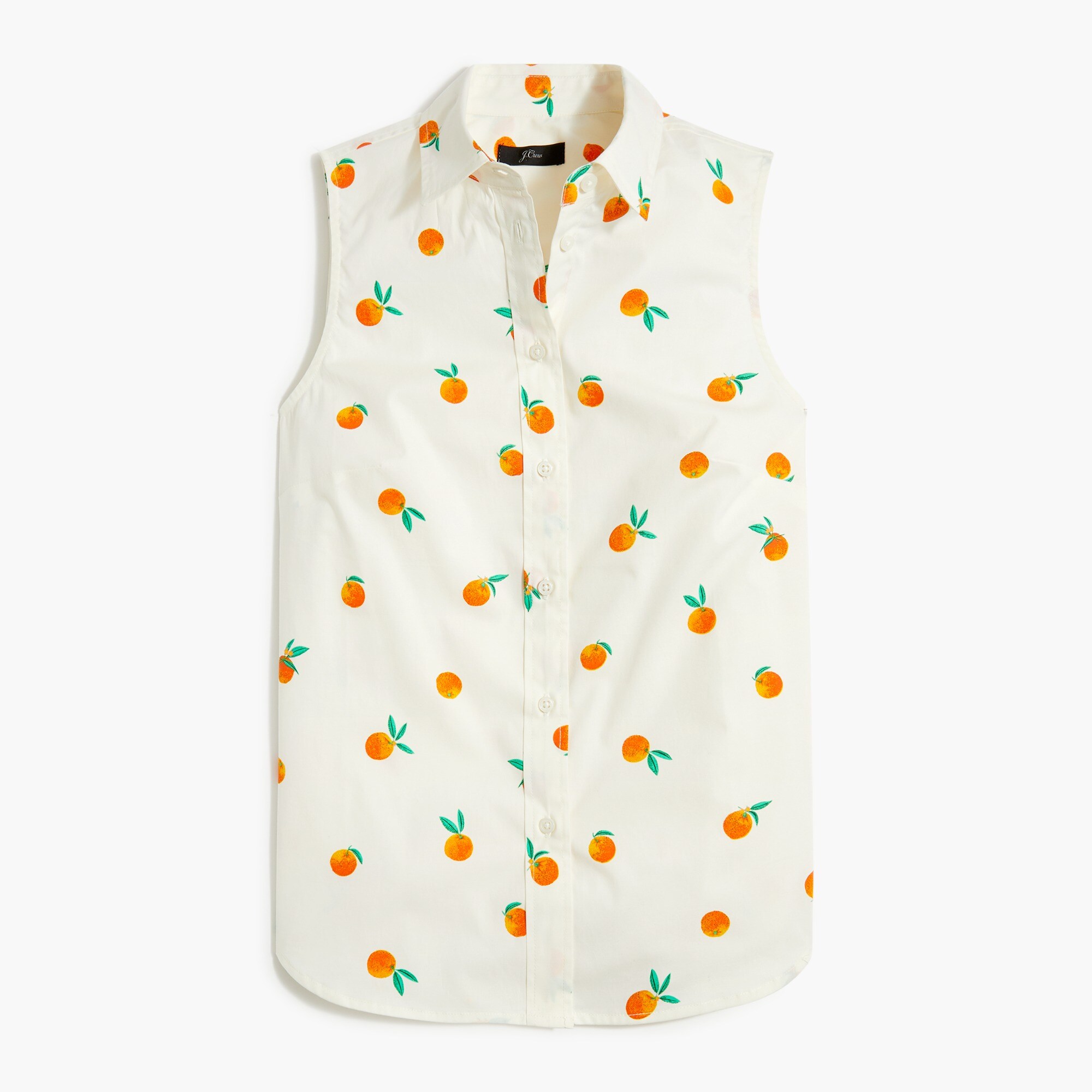 sleeveless poplin shirt in signature fit for women