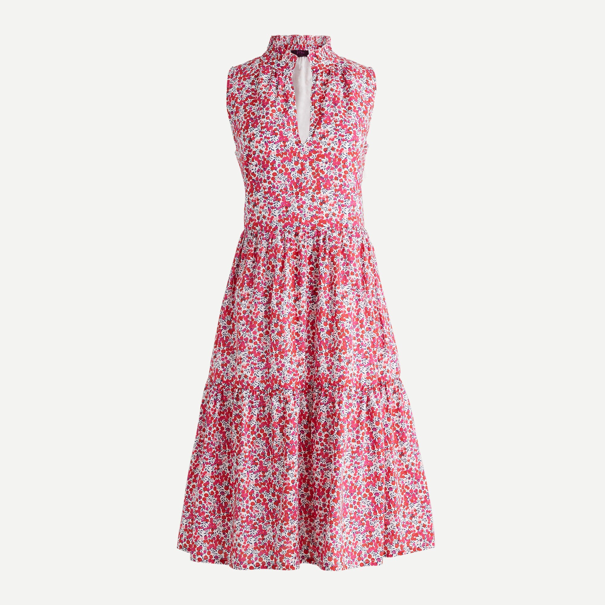 J.Crew Cotton Poplin Tiered Popover Dress In Liberty Wiltshire