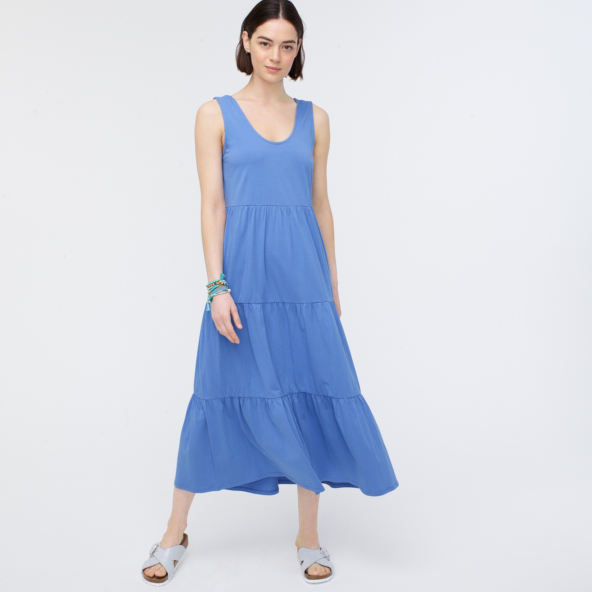 j crew tiered maxi dress