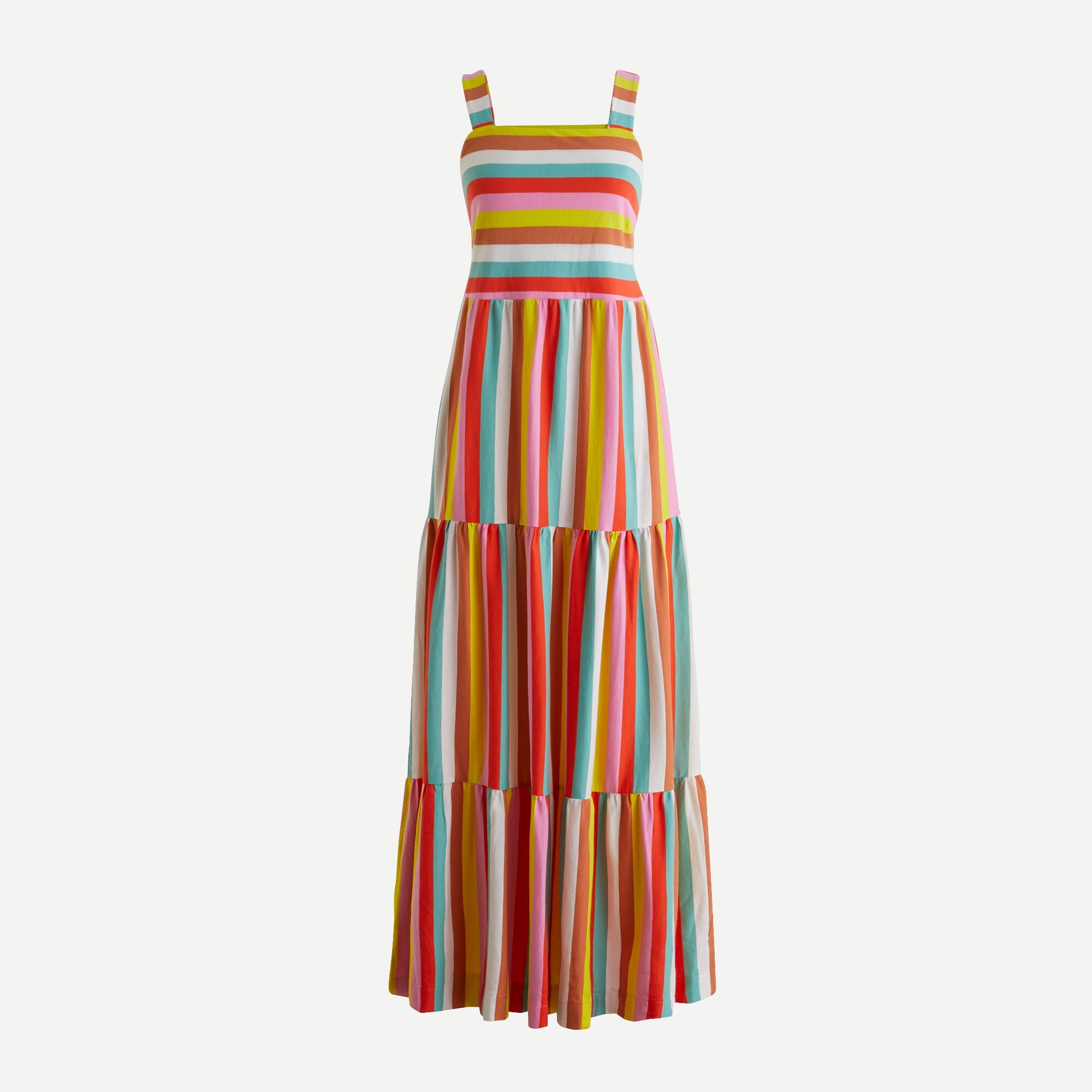 rainbow striped maxi dress