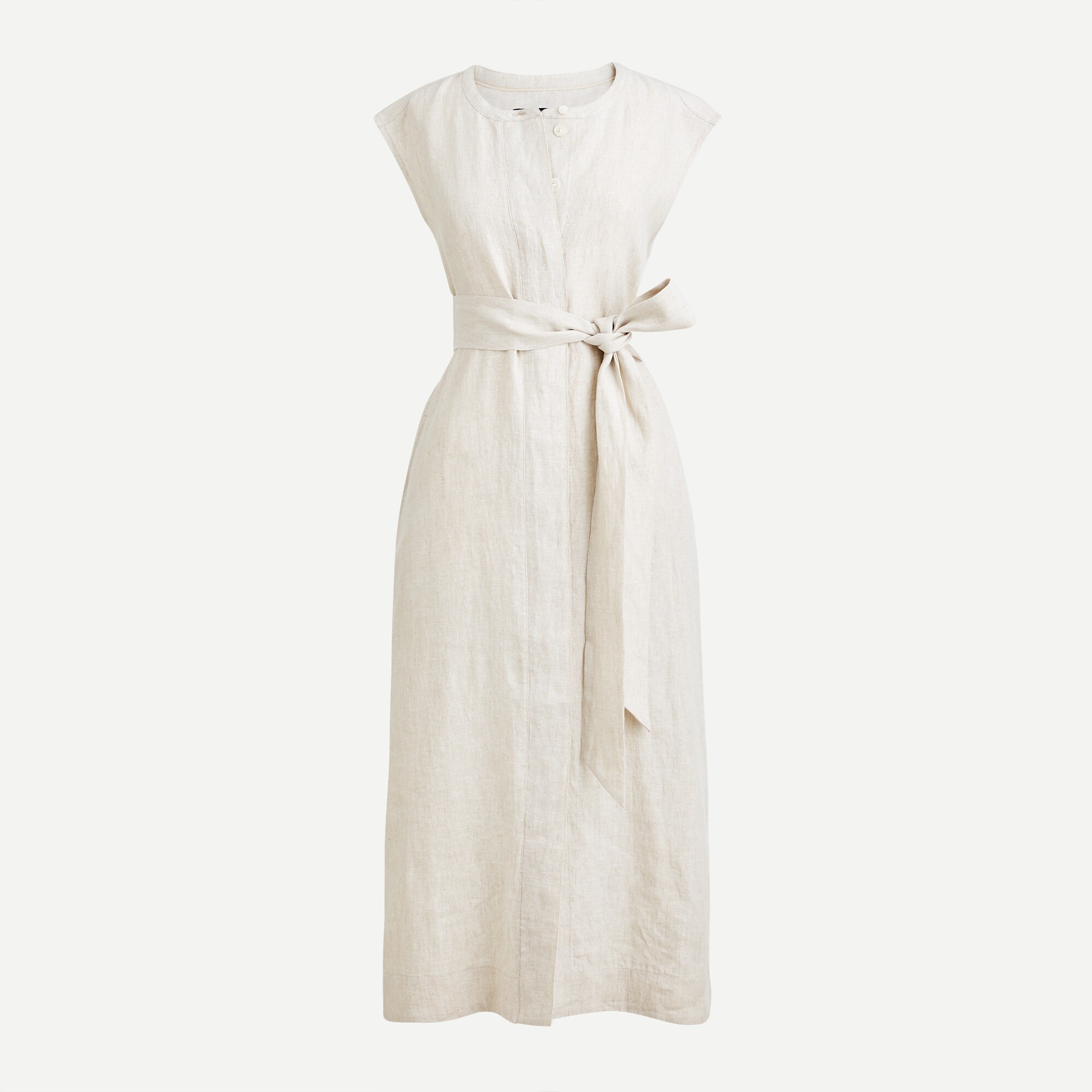 J.Crew: Tie-waist Linen Shirtdress For Women