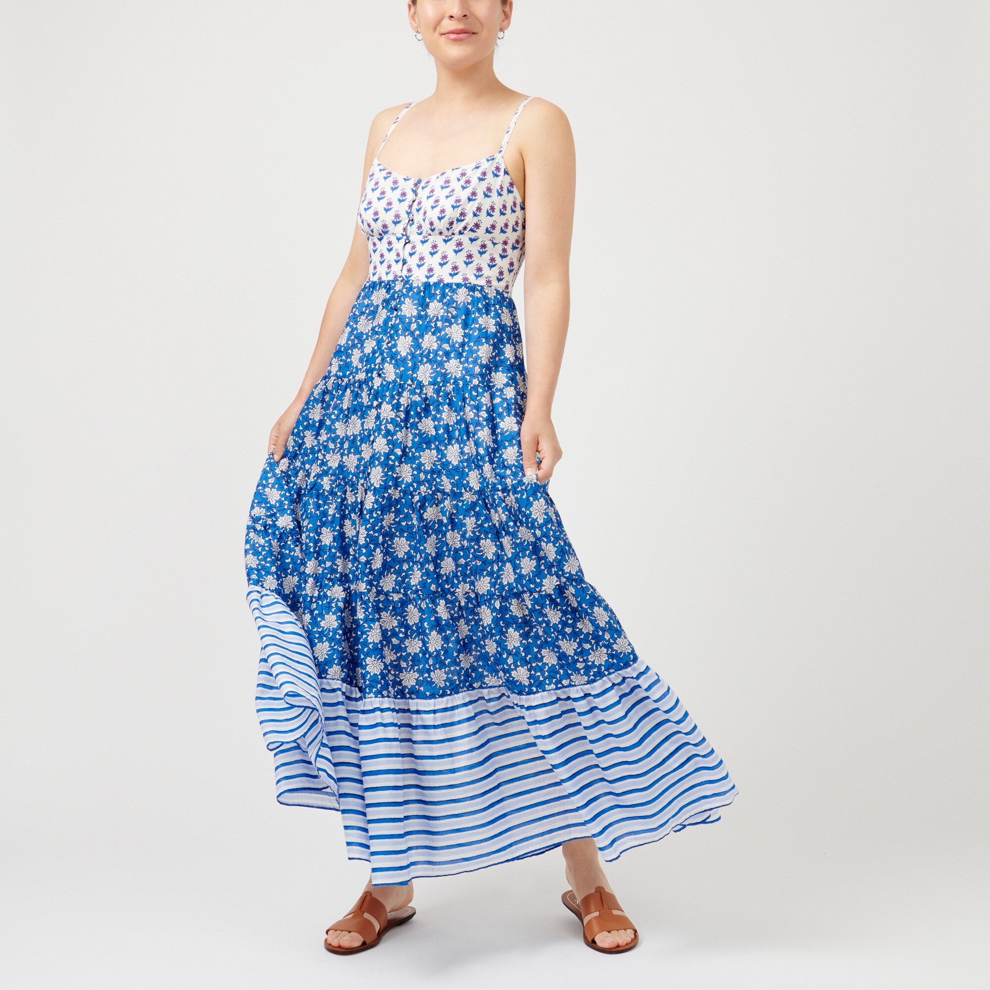 j crew tiered maxi dress