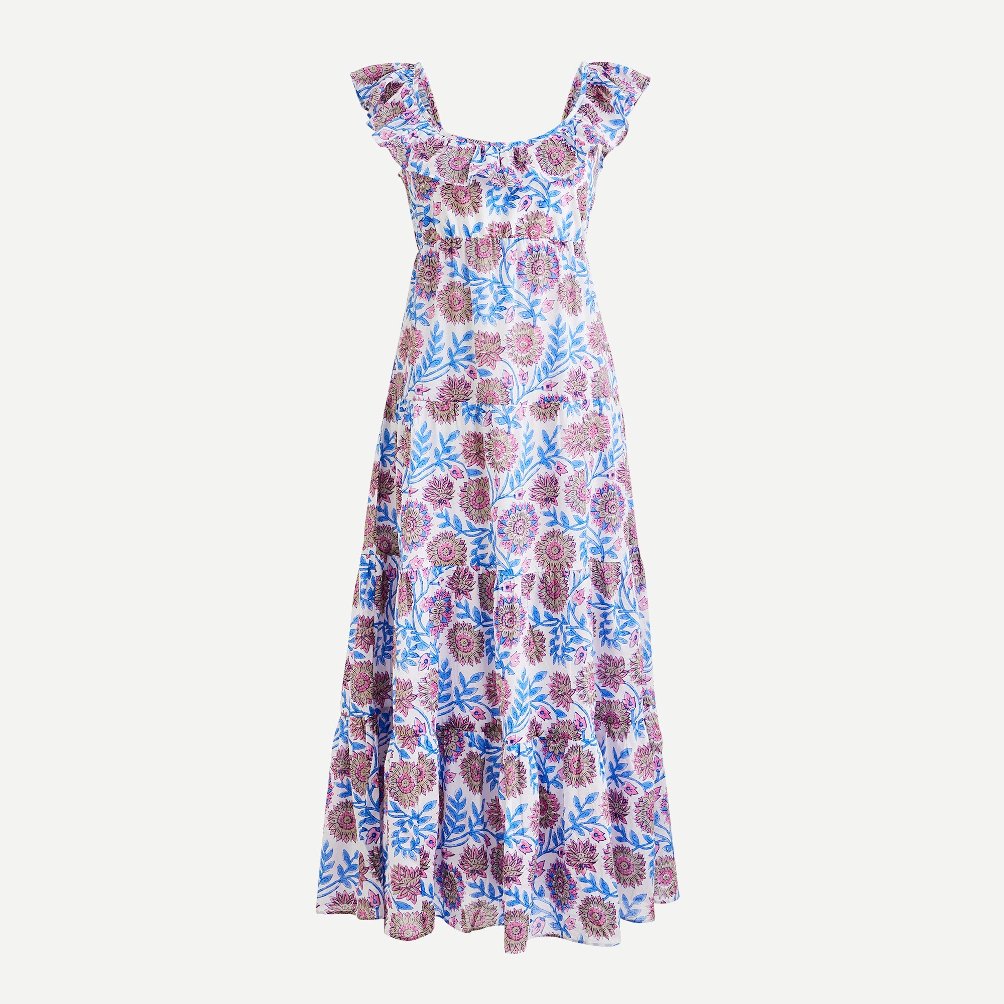 jcrew afternoon dress in gathered floral block print