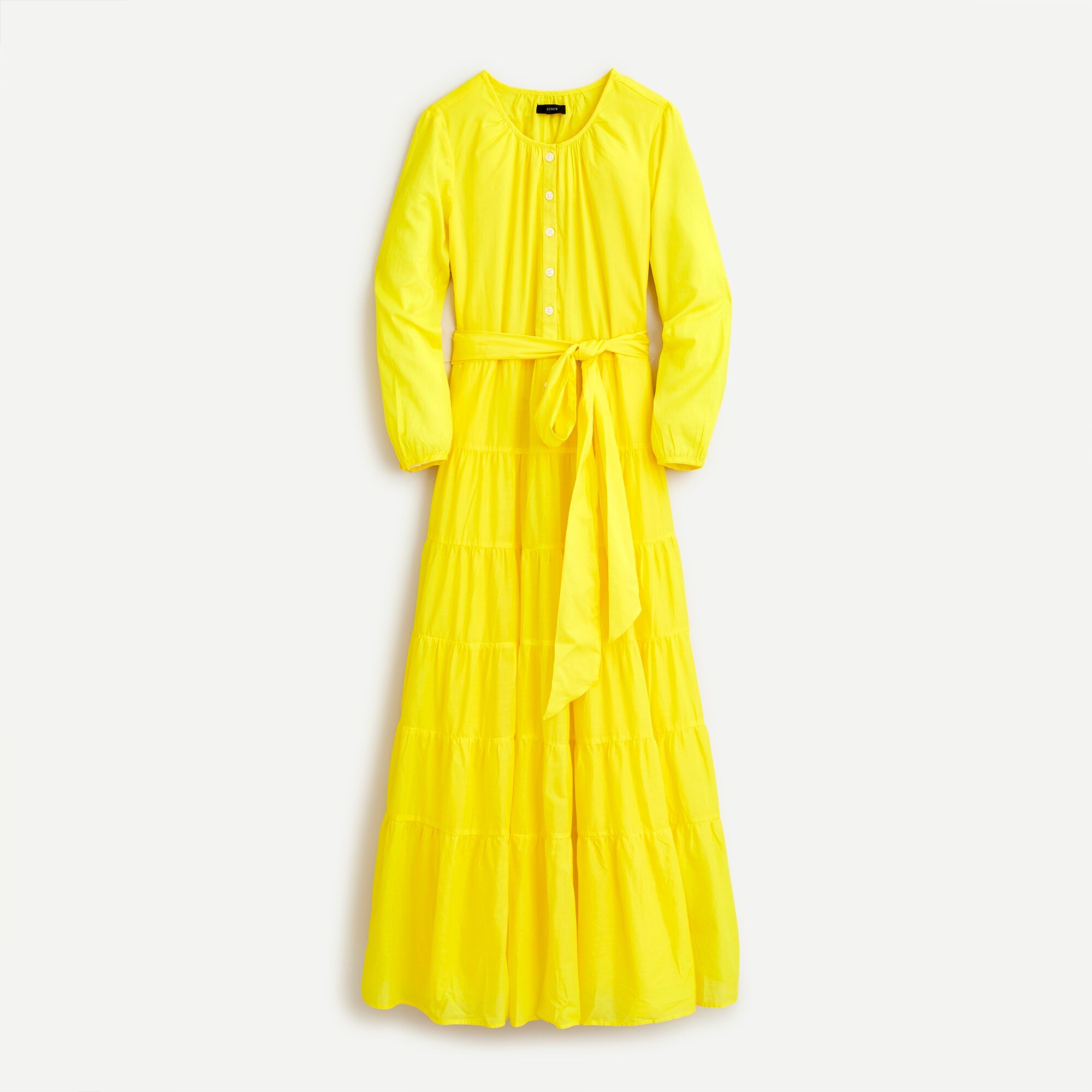 Belted button-up maxi dress