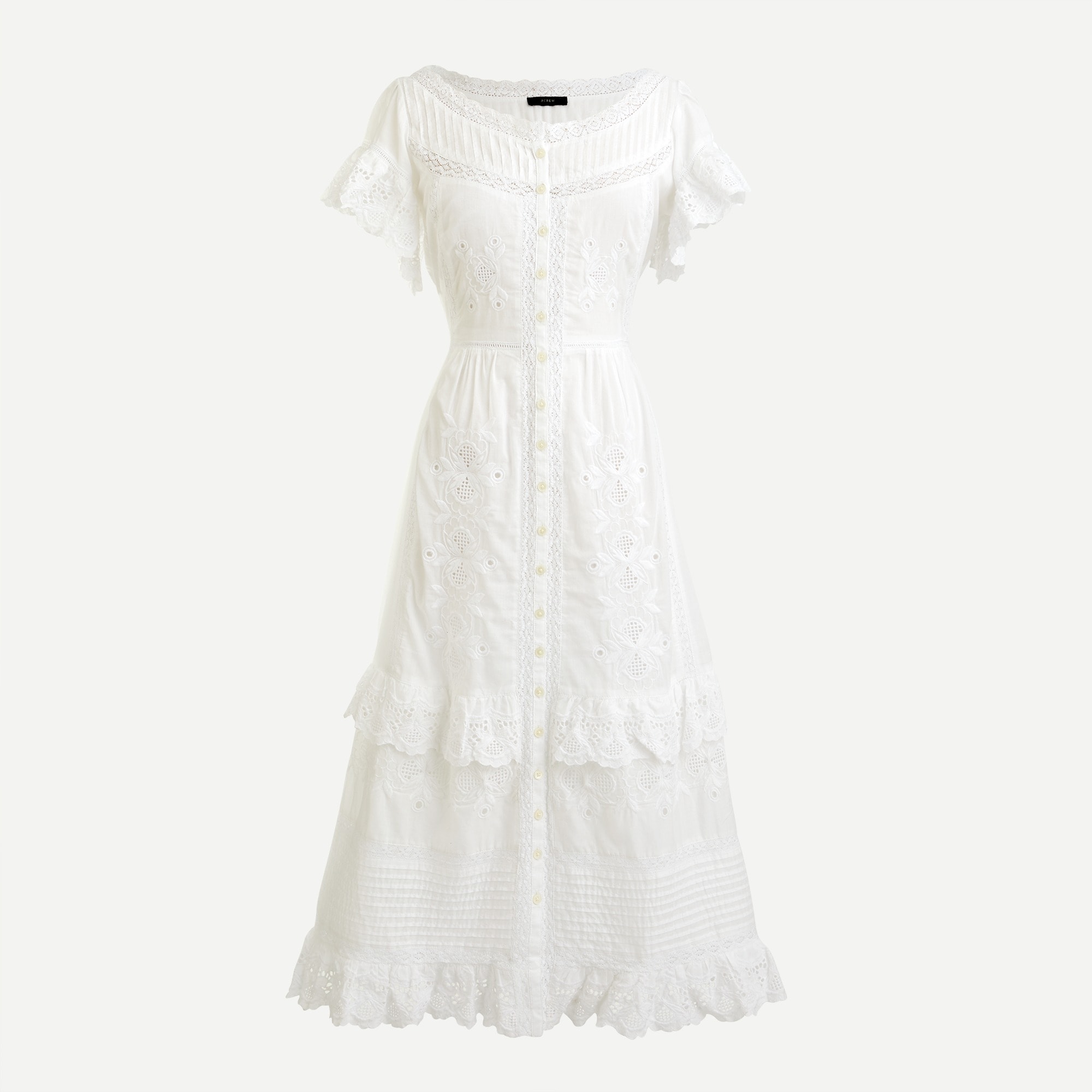 white lace trim dress