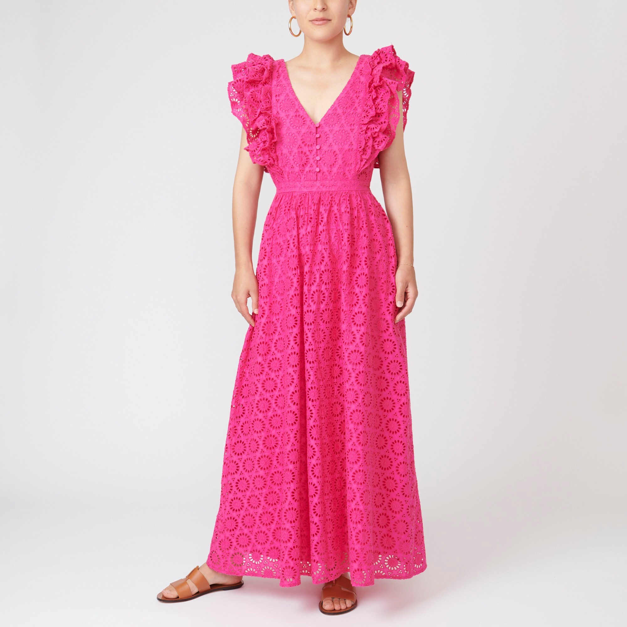 maxi dress ruffle sleeve