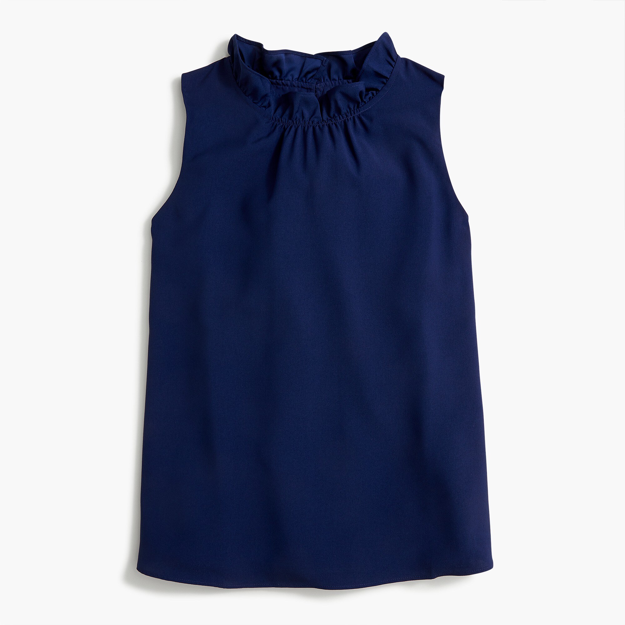 ruffleneck satin crepe top for women