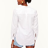 High-low linen-cotton popover tunic