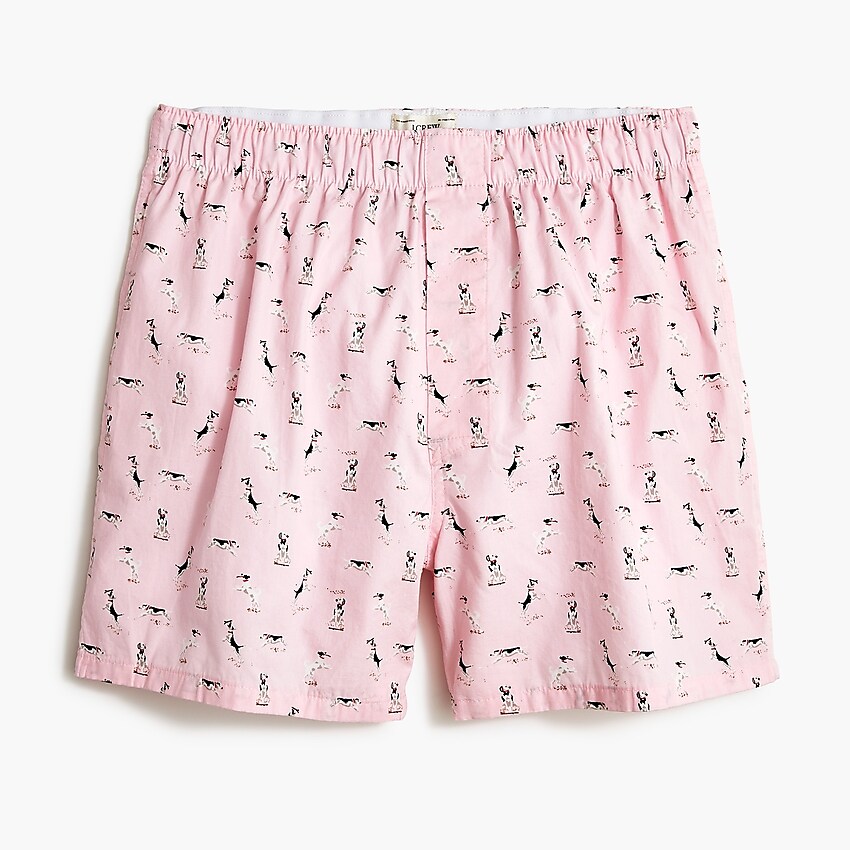factory: pink dog boxers for men, right side, view zoomed