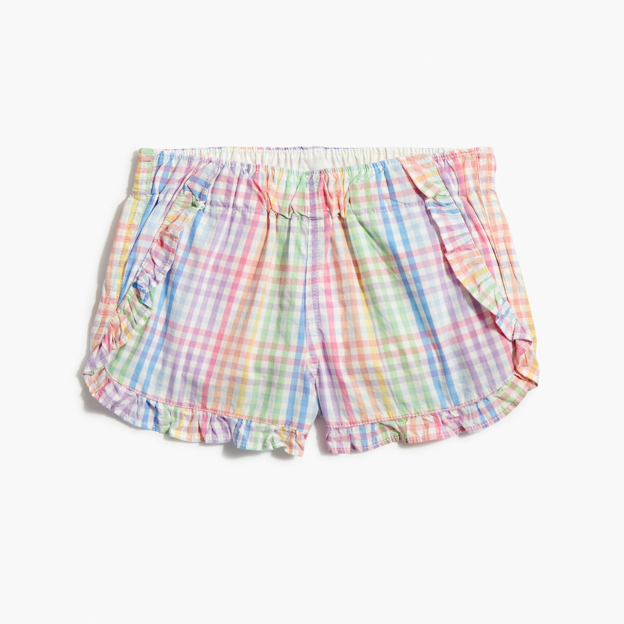 Girls' short in rainbow gingham