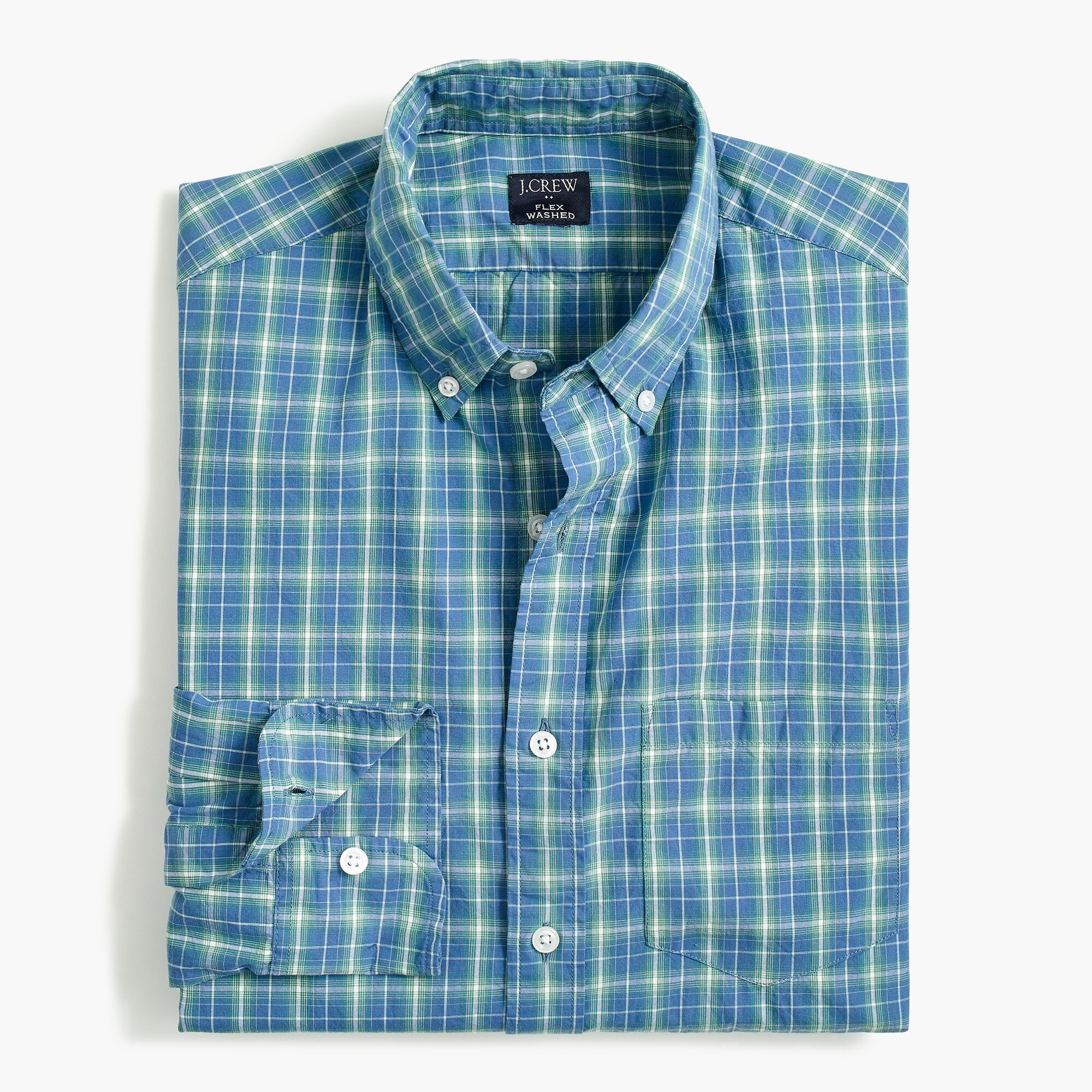 Plaid slim flex casual shirt