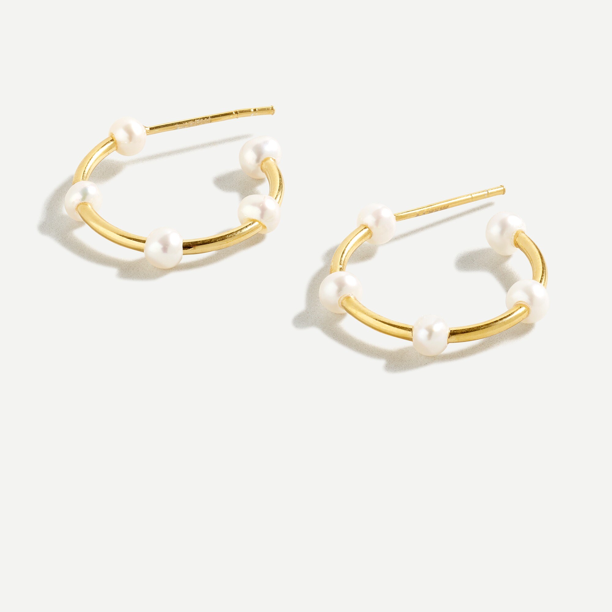 J.Crew Demifine 14k Goldplated Hoop Earrings With Pearls For Women