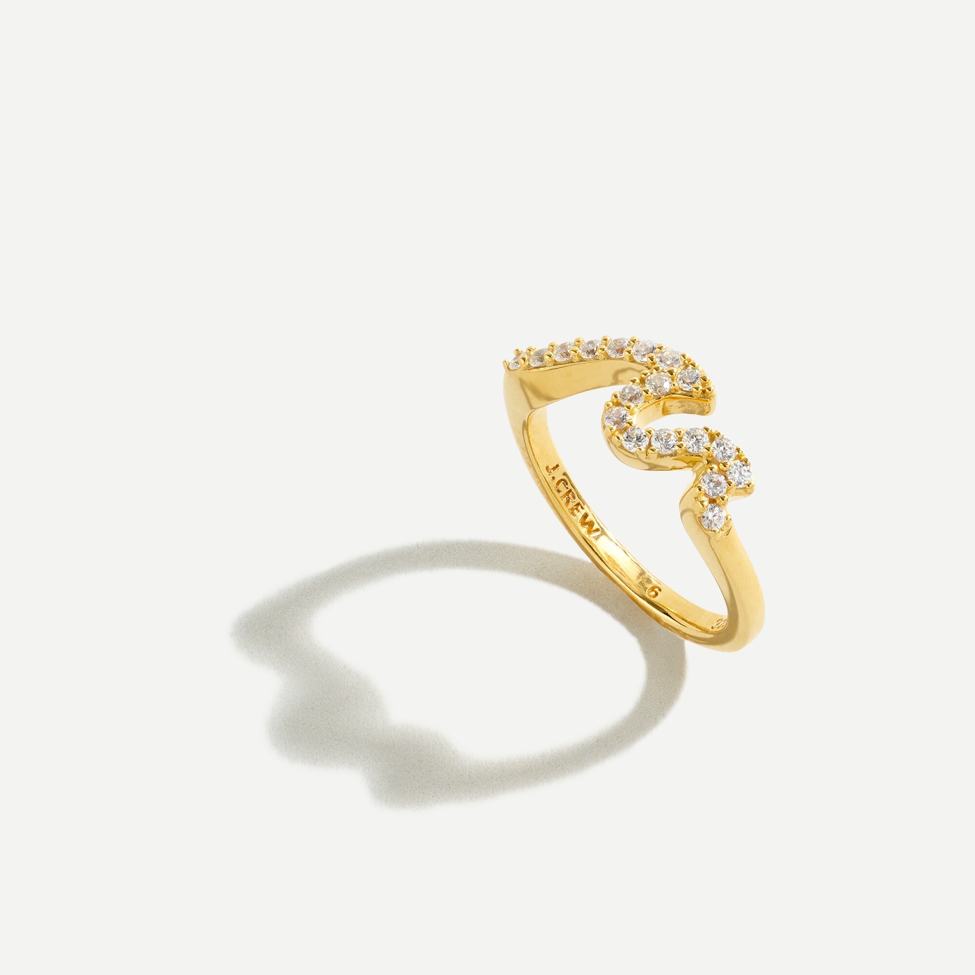 J.Crew Demifine 14k Goldplated Wave Ring For Women