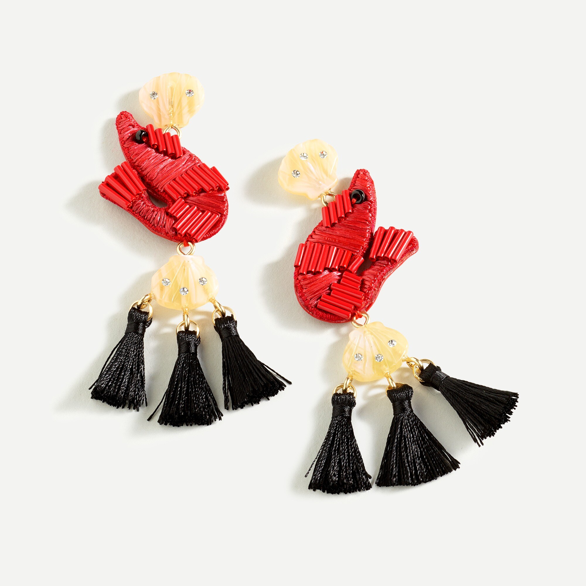 Raffia shrimp earrings