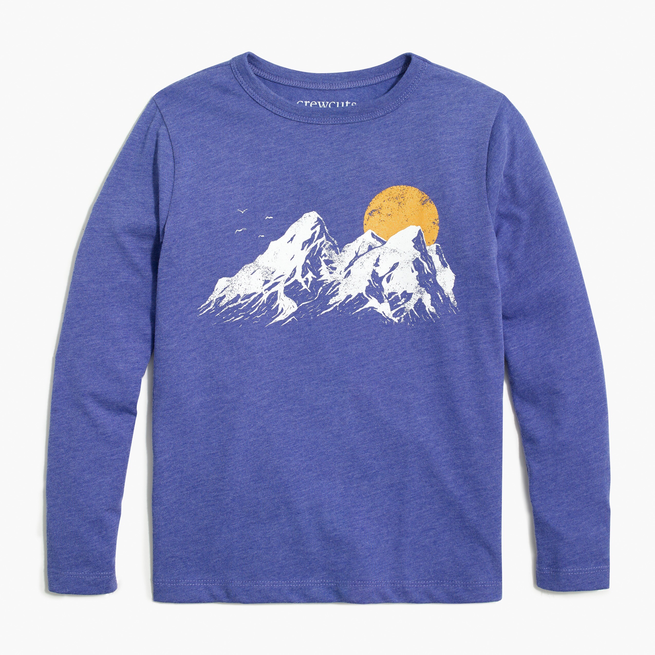 Boys' long-sleeve mountain range graphic tee
