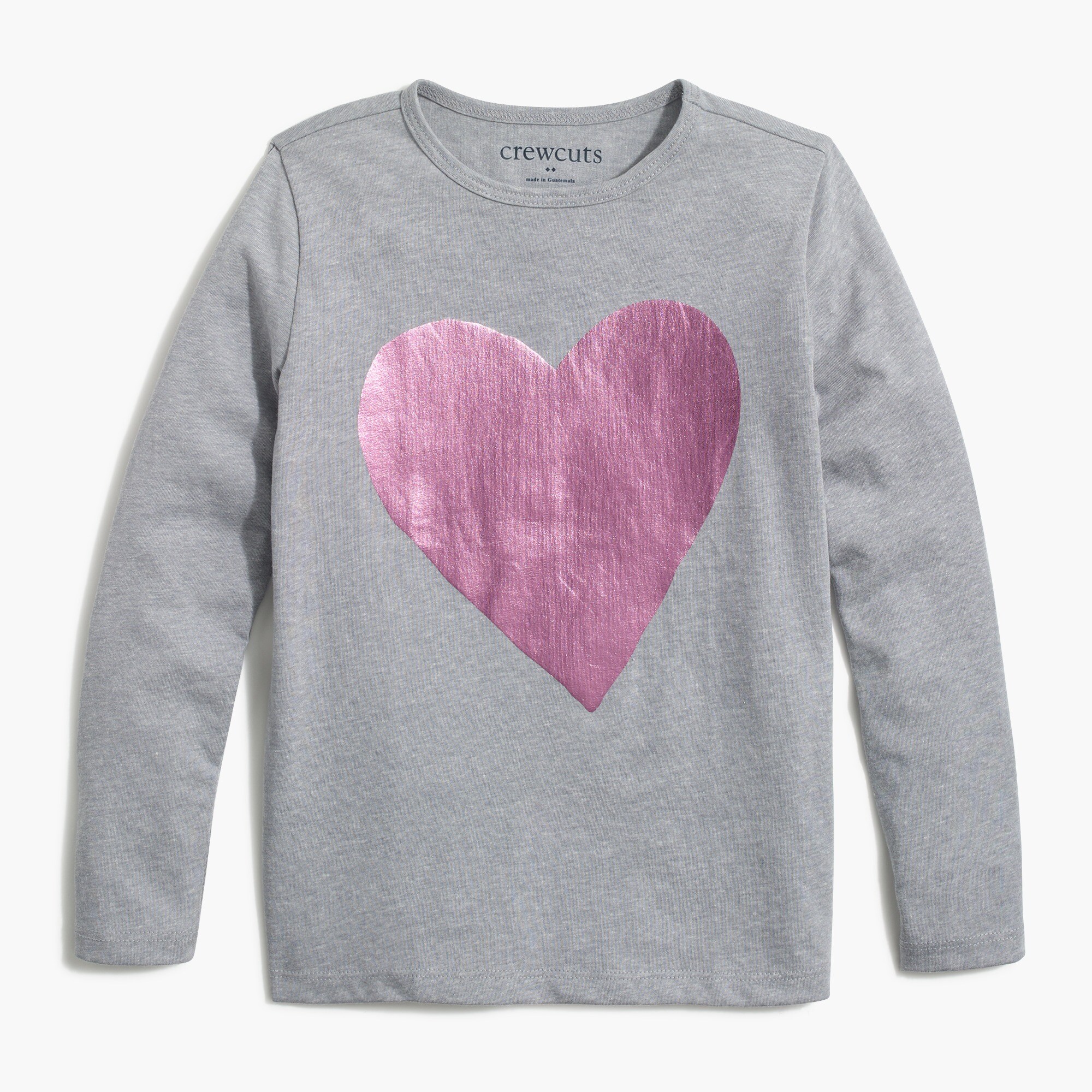 girls' foil-heart graphic tee for girls