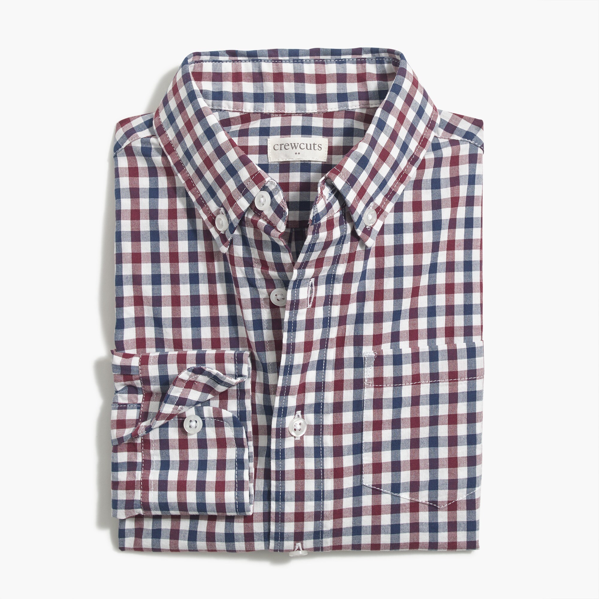 Boys' long-sleeve flex casual shirt in plaid