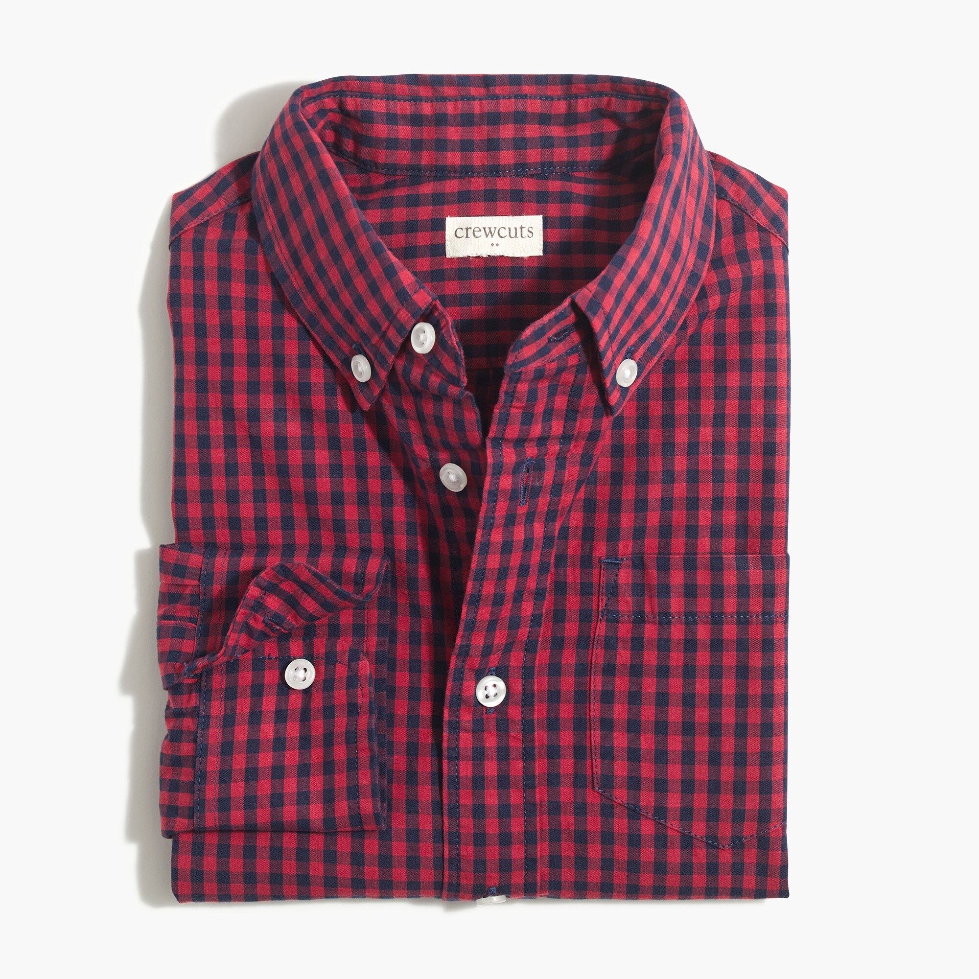 Boys' long-sleeve flex casual shirt in plaid