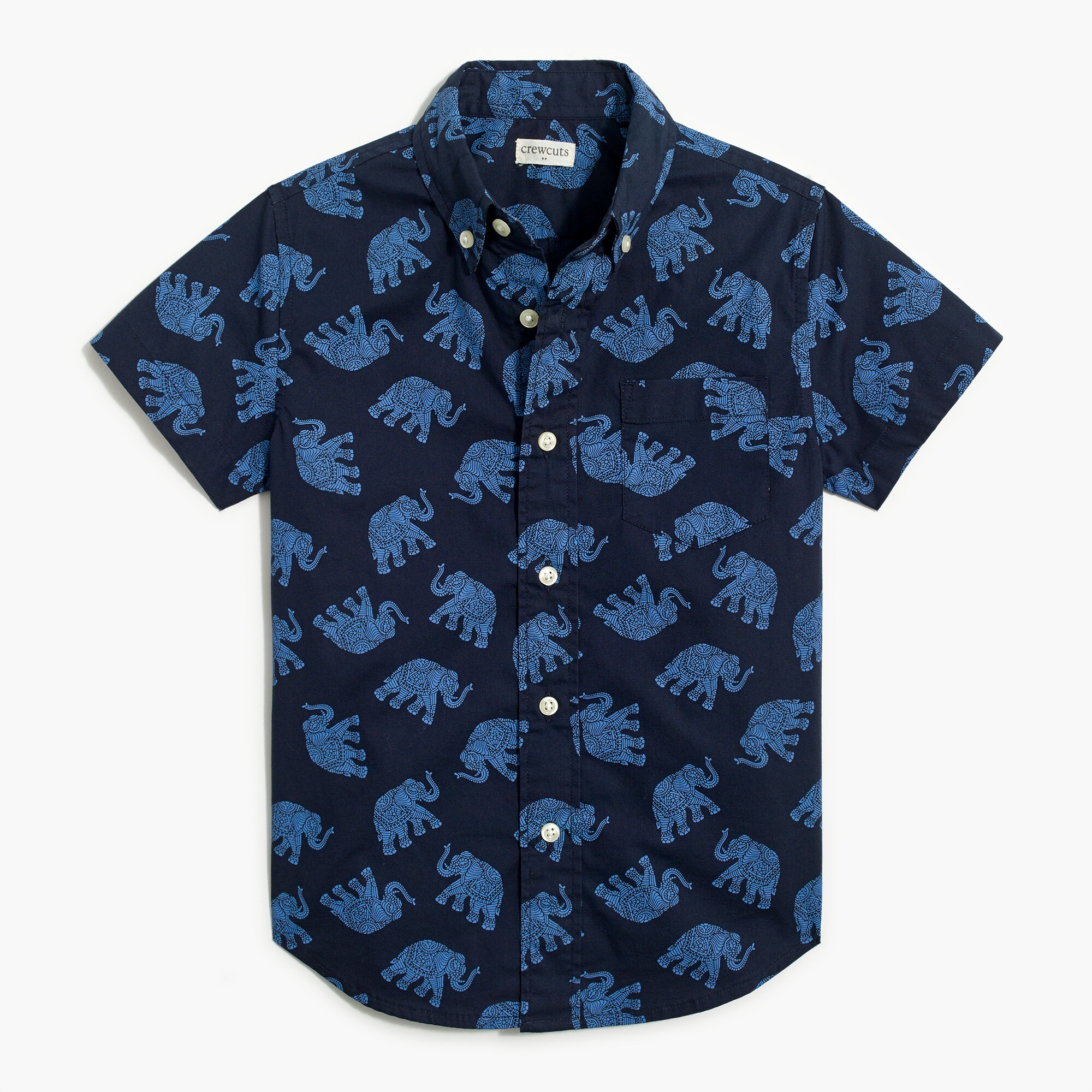boys' short-sleeve shirt in elephant print for boys